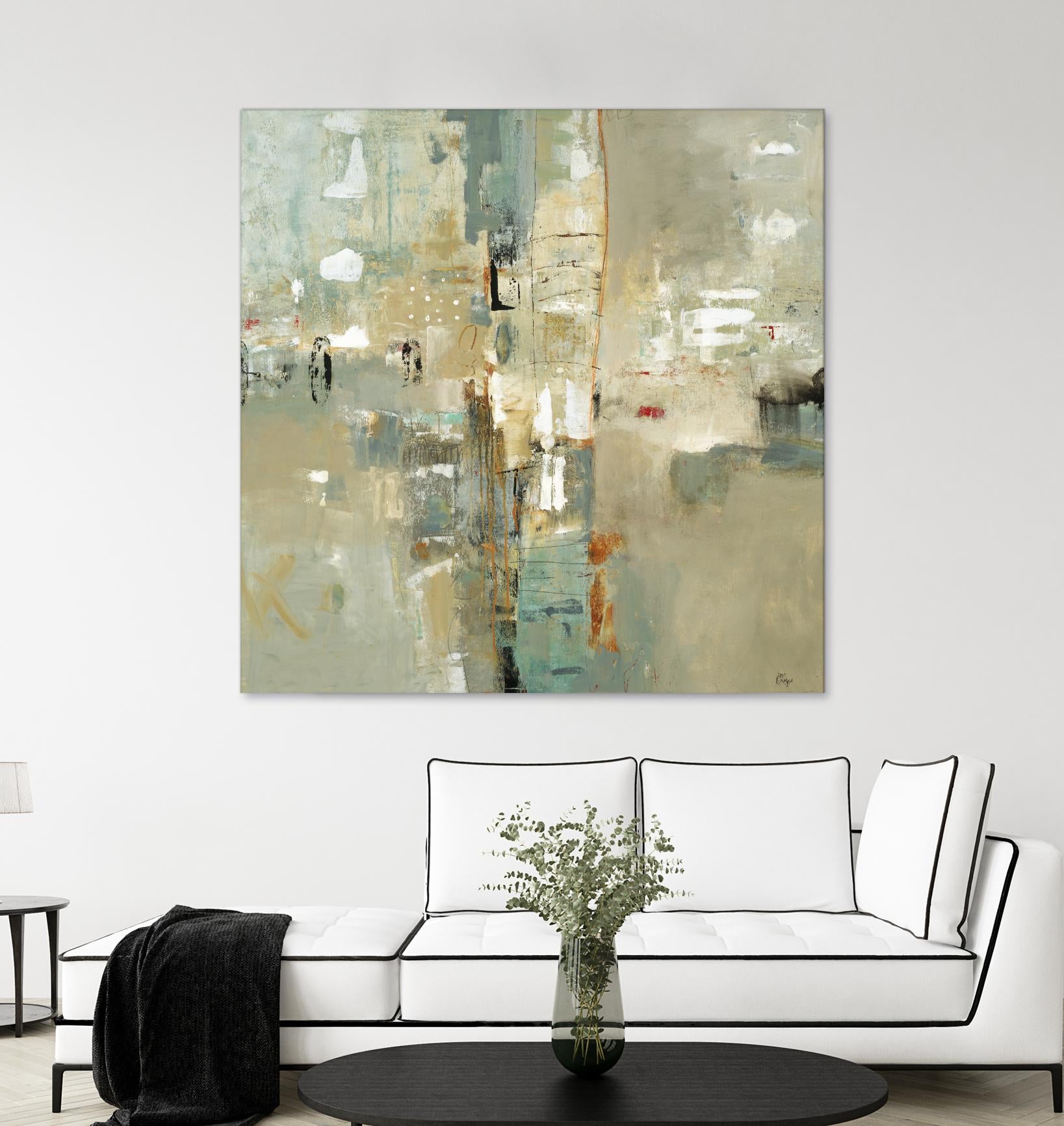 Meet in the Middle by Lisa Ridgers on GIANT ART - beige abstract