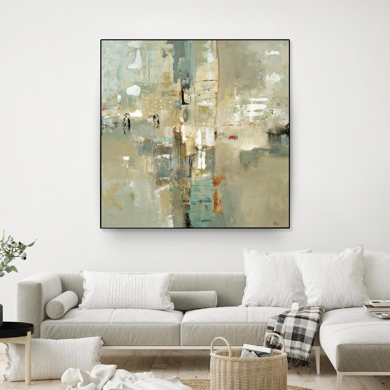Meet in the Middle by Lisa Ridgers on GIANT ART - beige abstract