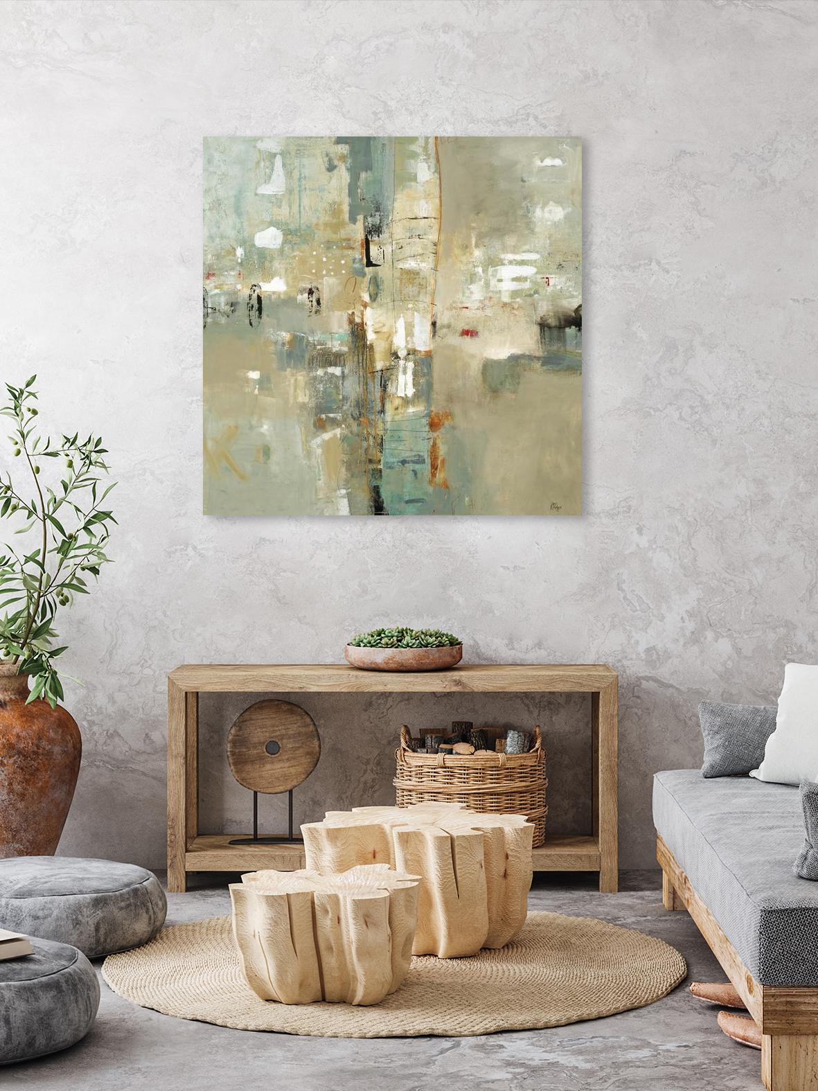 Meet in the Middle by Lisa Ridgers on GIANT ART - beige abstract