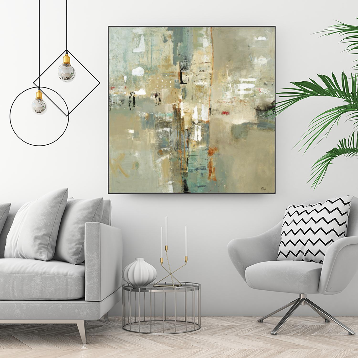 Meet in the Middle by Lisa Ridgers on GIANT ART - beige abstract
