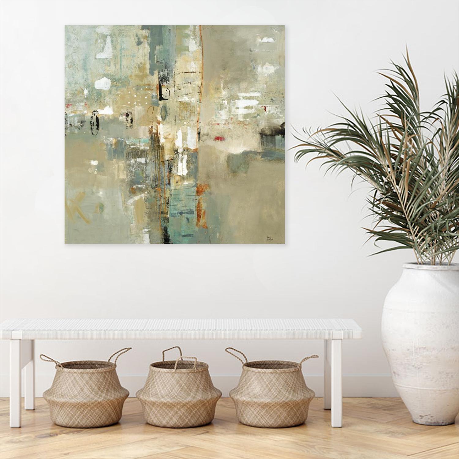Meet in the Middle by Lisa Ridgers on GIANT ART - beige abstract