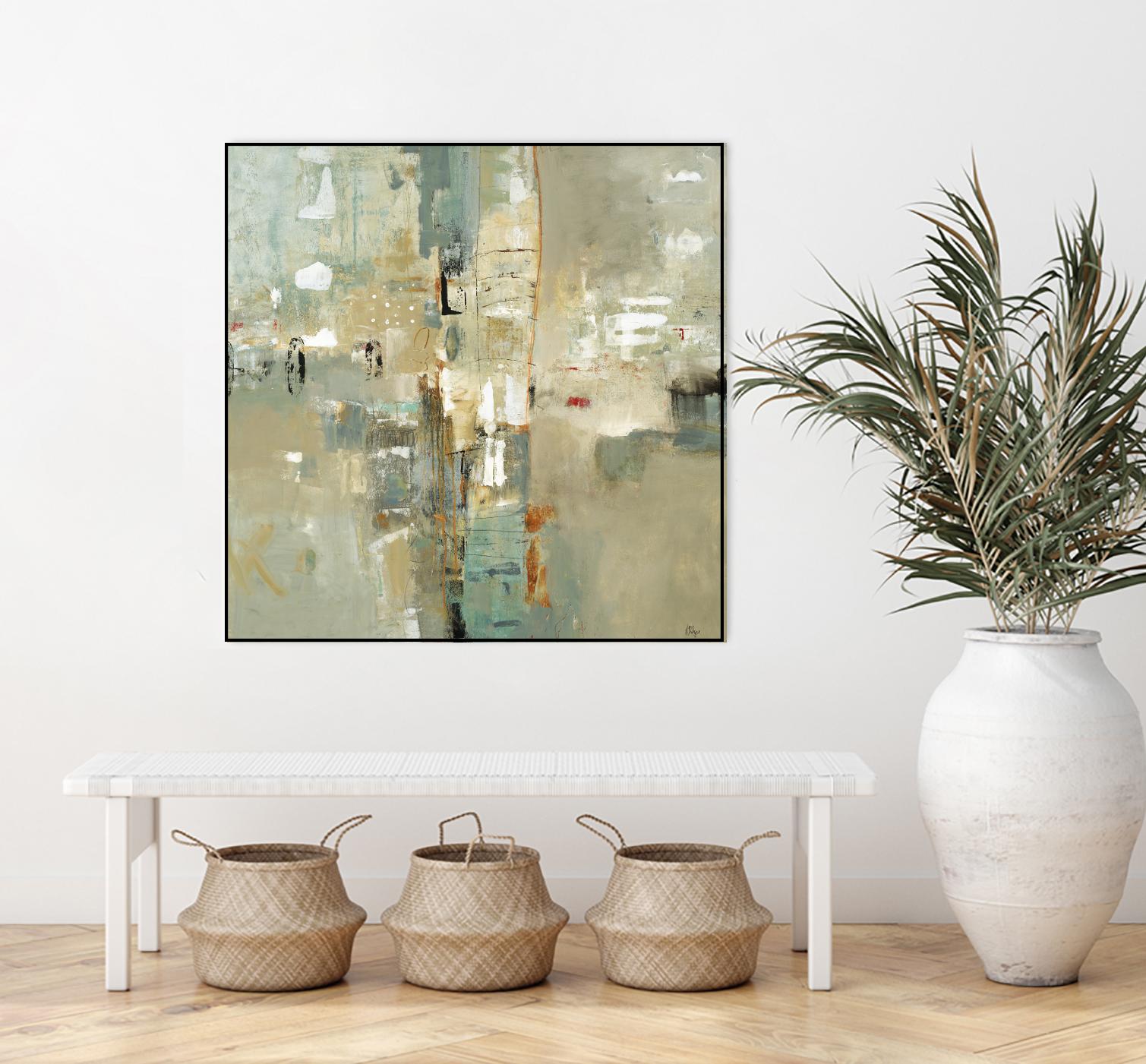 Meet in the Middle by Lisa Ridgers on GIANT ART - beige abstract