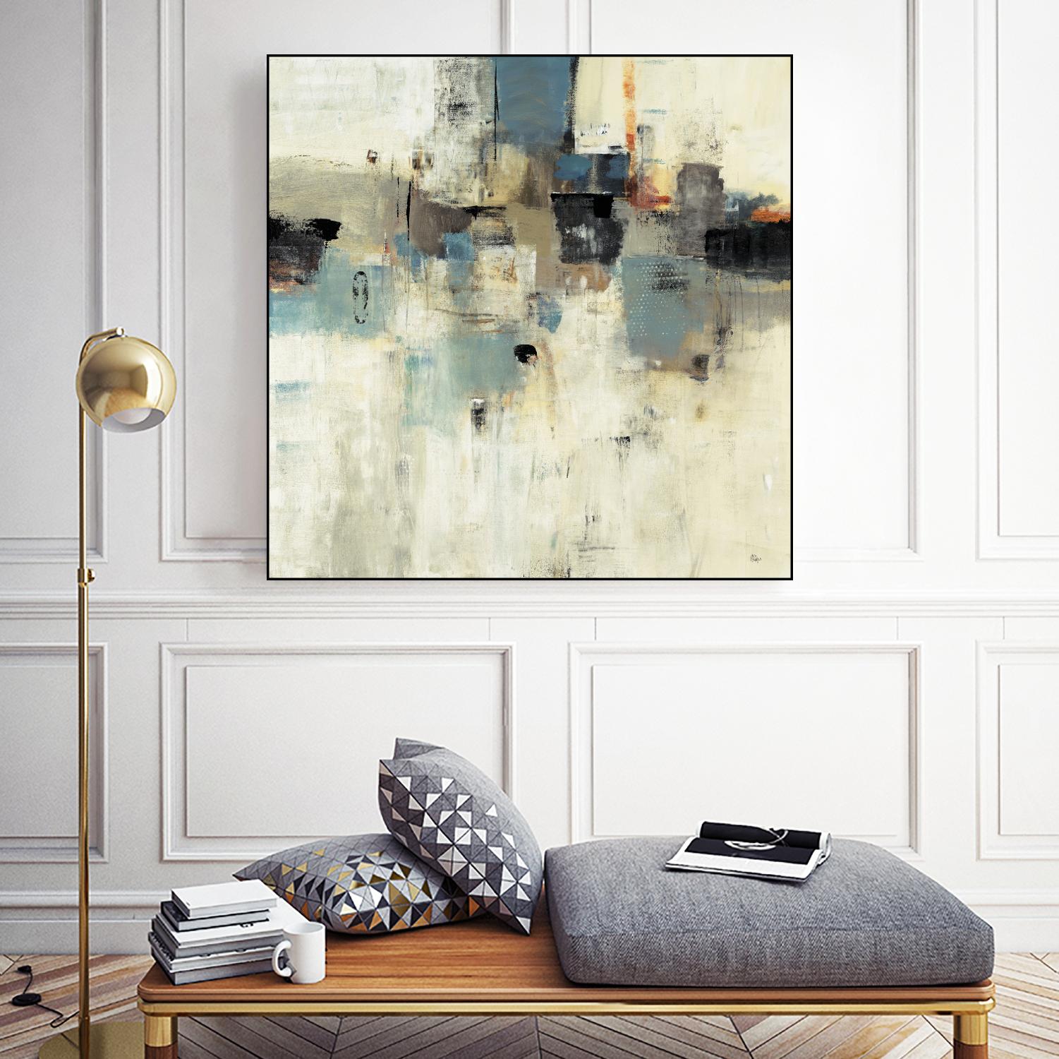 Let's Go II by Lisa Ridgers on GIANT ART - beige abstract