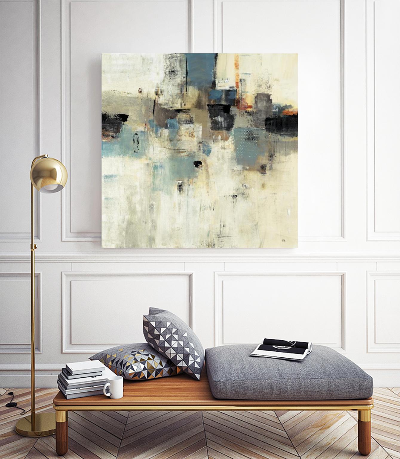 Let's Go II by Lisa Ridgers on GIANT ART - beige abstract