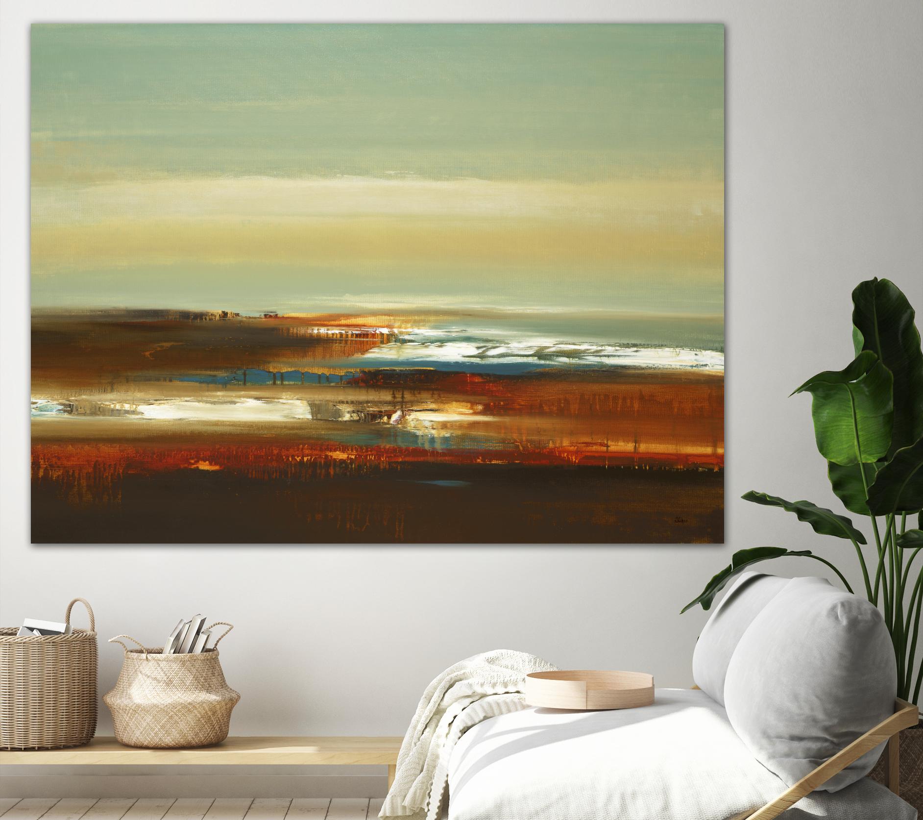 Layered Scape V by Lisa Ridgers on GIANT ART - beige abstract