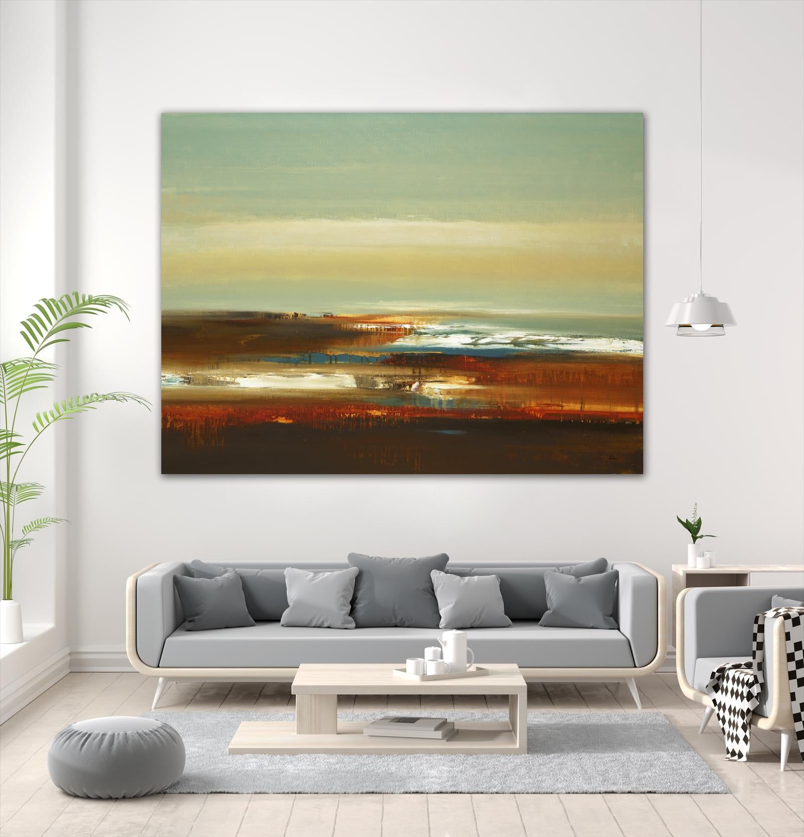 Layered Scape V by Lisa Ridgers on GIANT ART - beige abstract