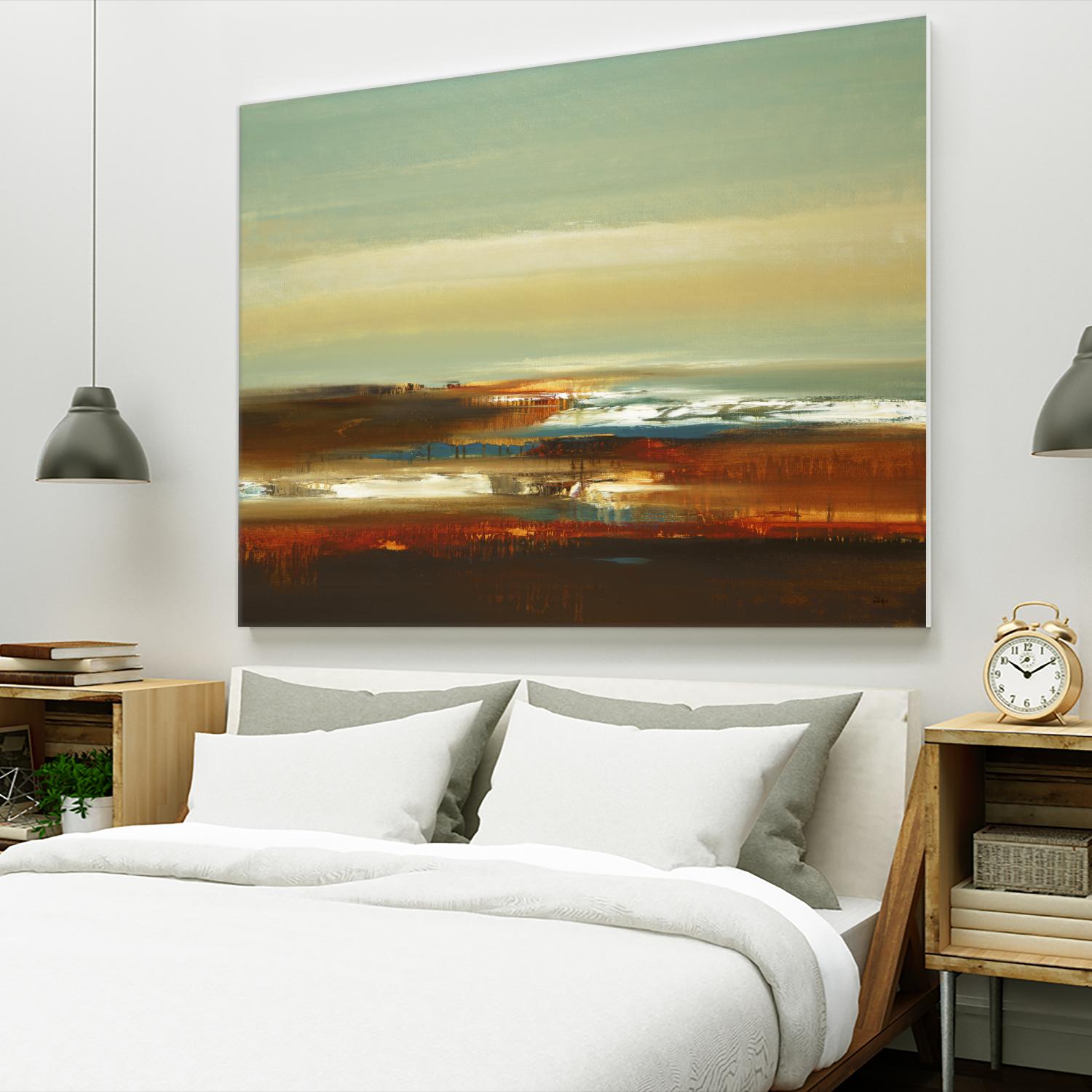 Layered Scape V by Lisa Ridgers on GIANT ART - beige abstract