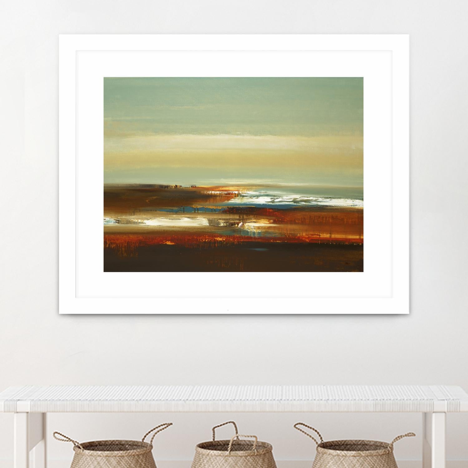 Layered Scape V by Lisa Ridgers on GIANT ART - beige abstract