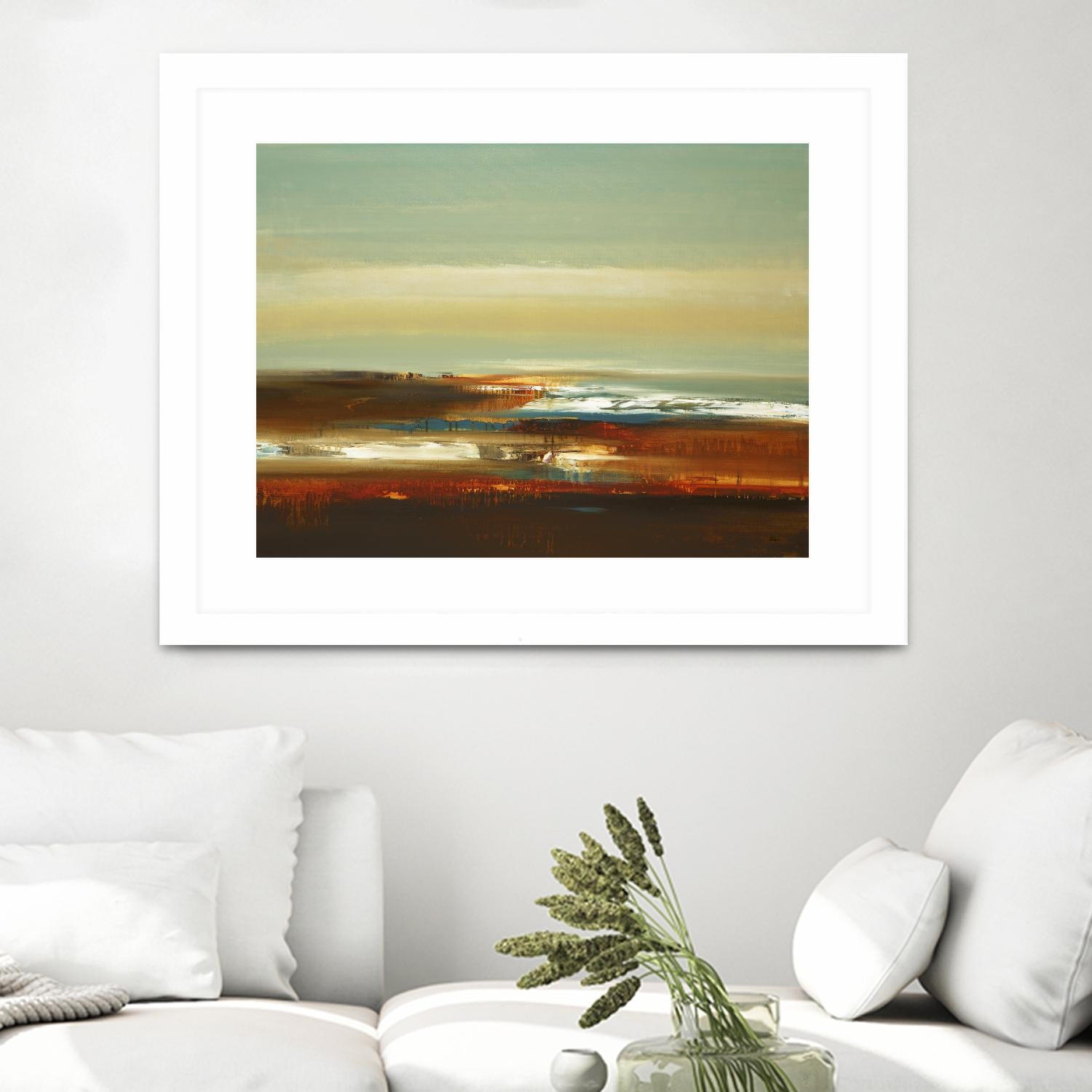 Layered Scape V by Lisa Ridgers on GIANT ART - beige abstract