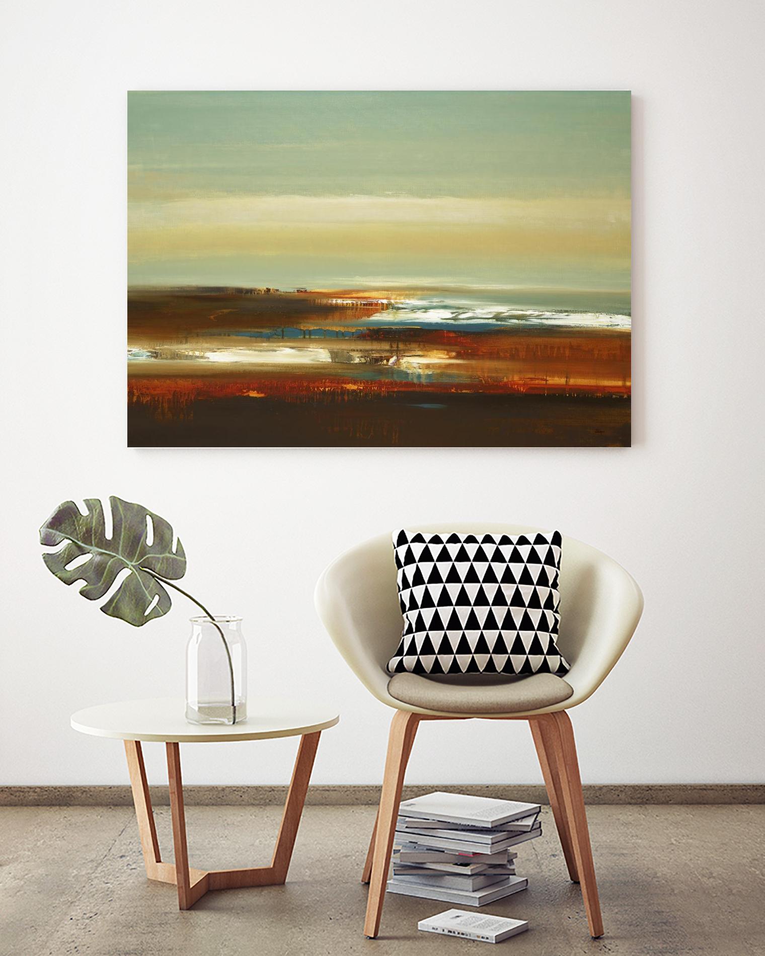 Layered Scape V by Lisa Ridgers on GIANT ART - beige abstract