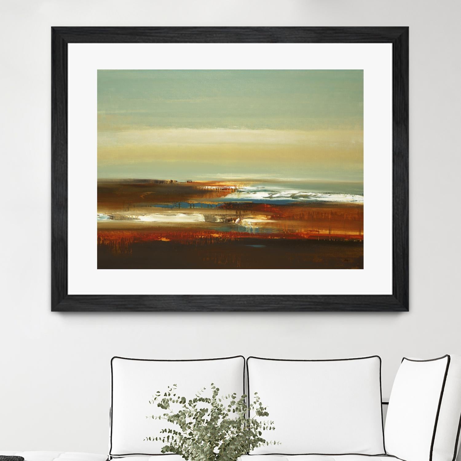 Layered Scape V by Lisa Ridgers on GIANT ART - beige abstract