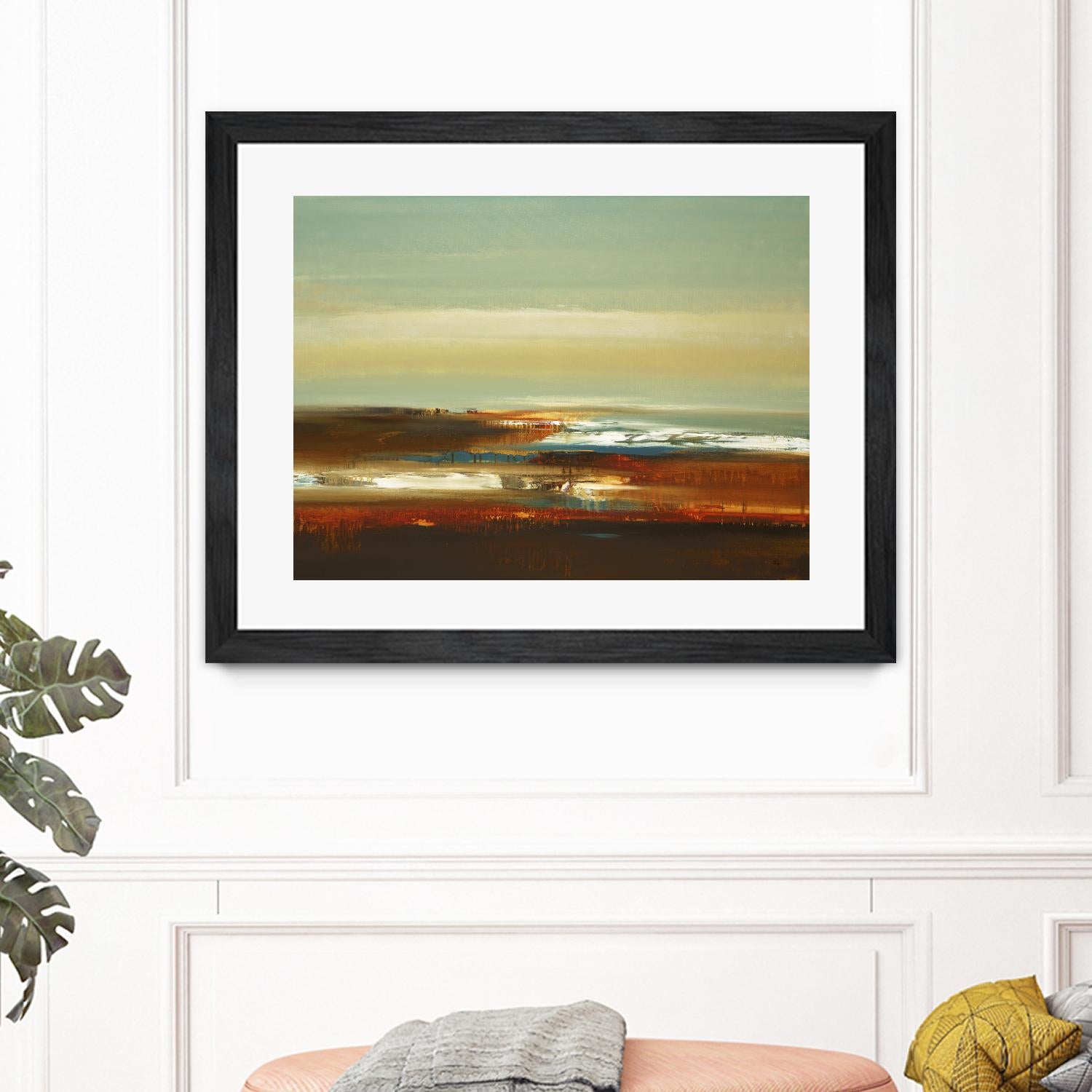 Layered Scape V by Lisa Ridgers on GIANT ART - beige abstract