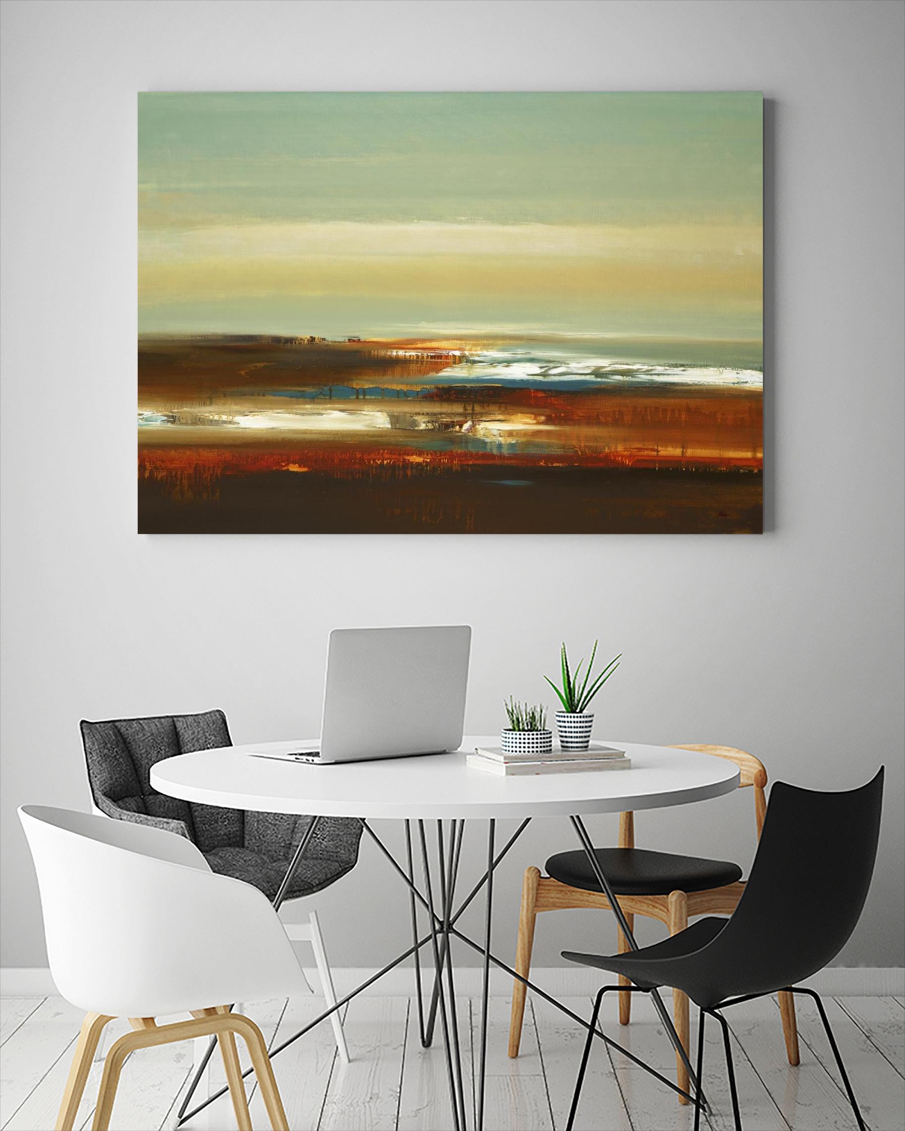 Layered Scape V by Lisa Ridgers on GIANT ART - beige abstract