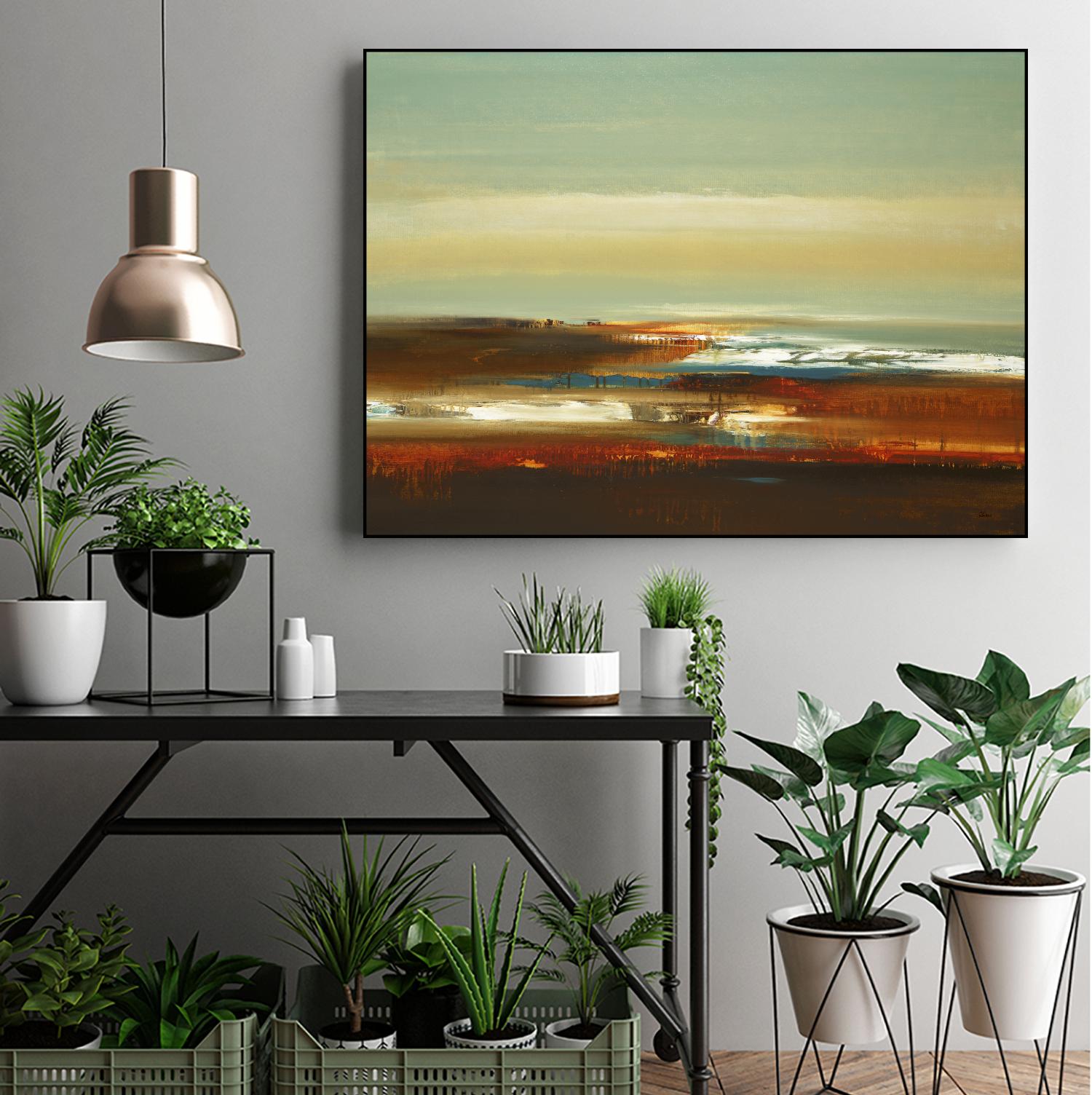 Layered Scape V by Lisa Ridgers on GIANT ART - beige abstract