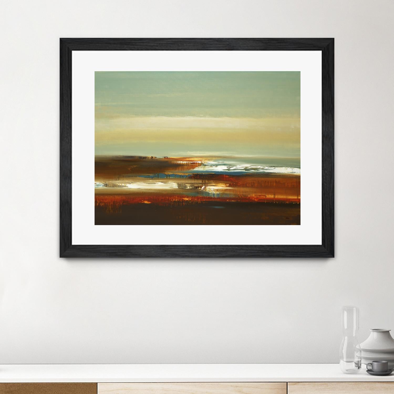 Layered Scape V by Lisa Ridgers on GIANT ART - beige abstract