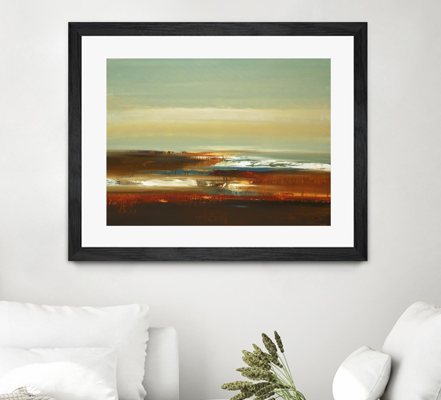 Layered Scape V by Lisa Ridgers on GIANT ART - beige abstract