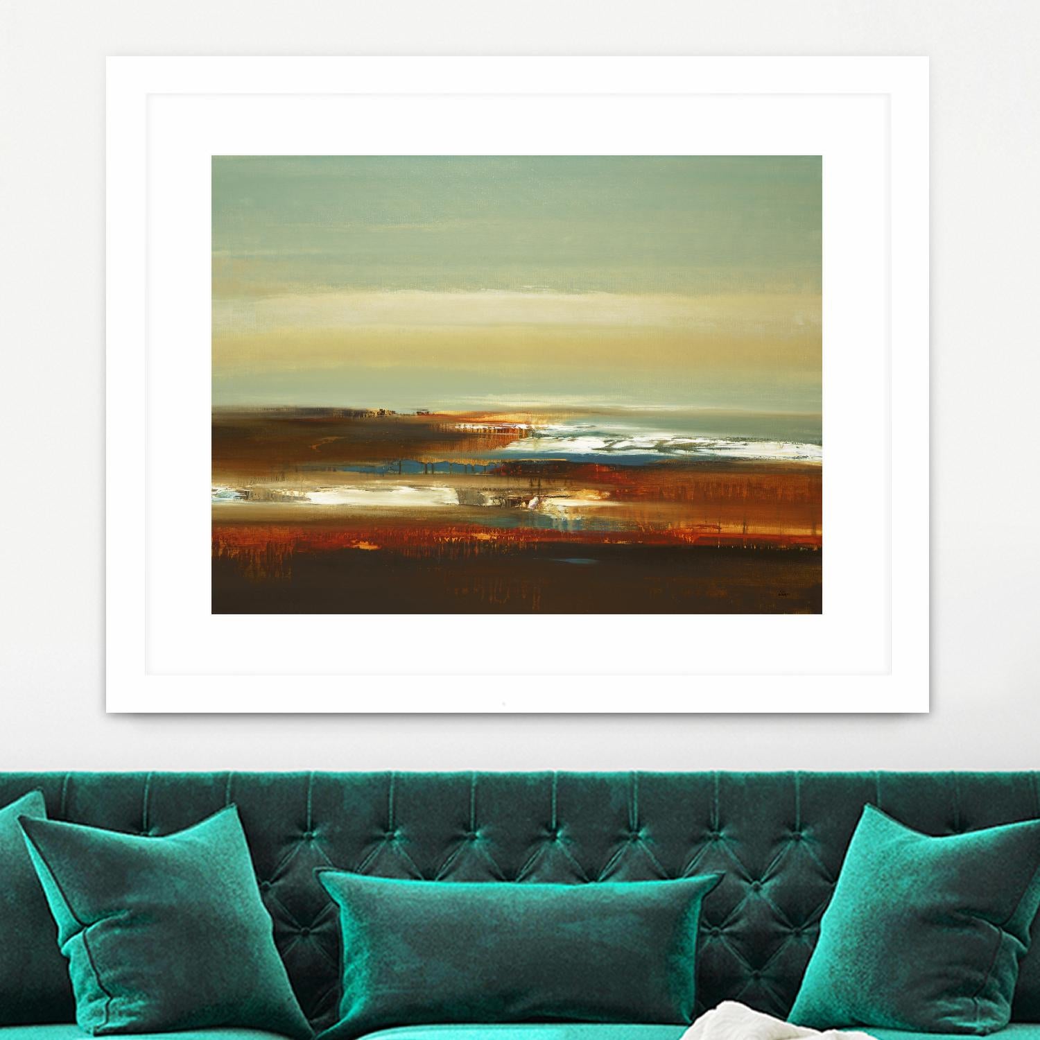 Layered Scape V by Lisa Ridgers on GIANT ART - beige abstract