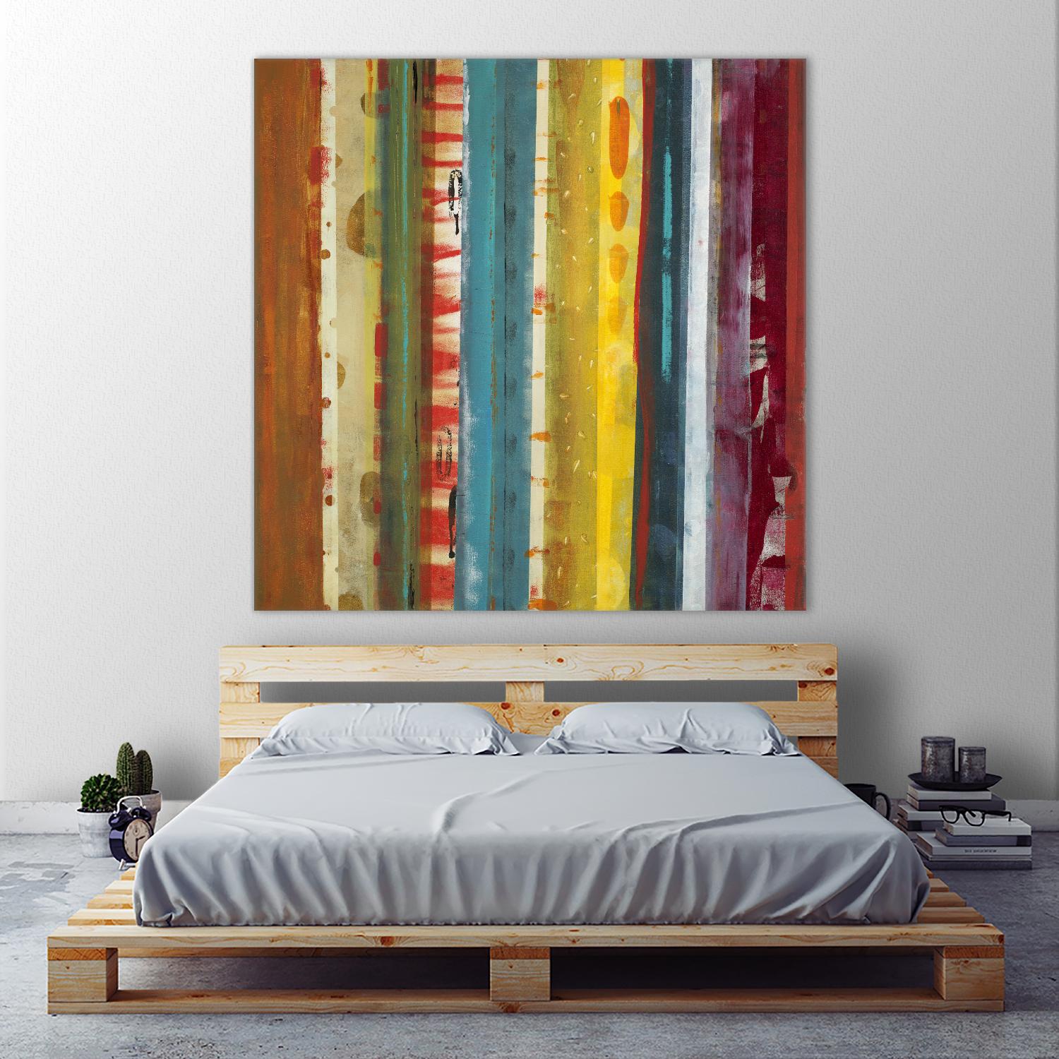 Bold Lanes by Lisa Ridgers on GIANT ART - yellow abstract