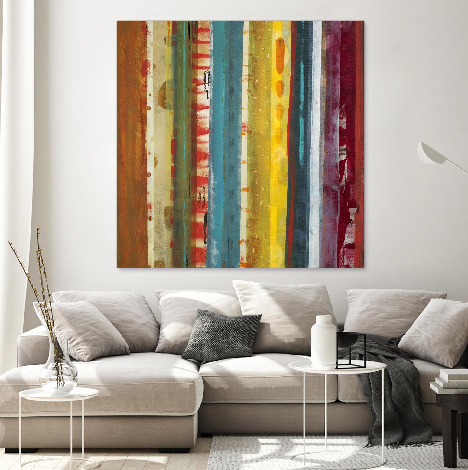 Bold Lanes by Lisa Ridgers on GIANT ART - yellow abstract