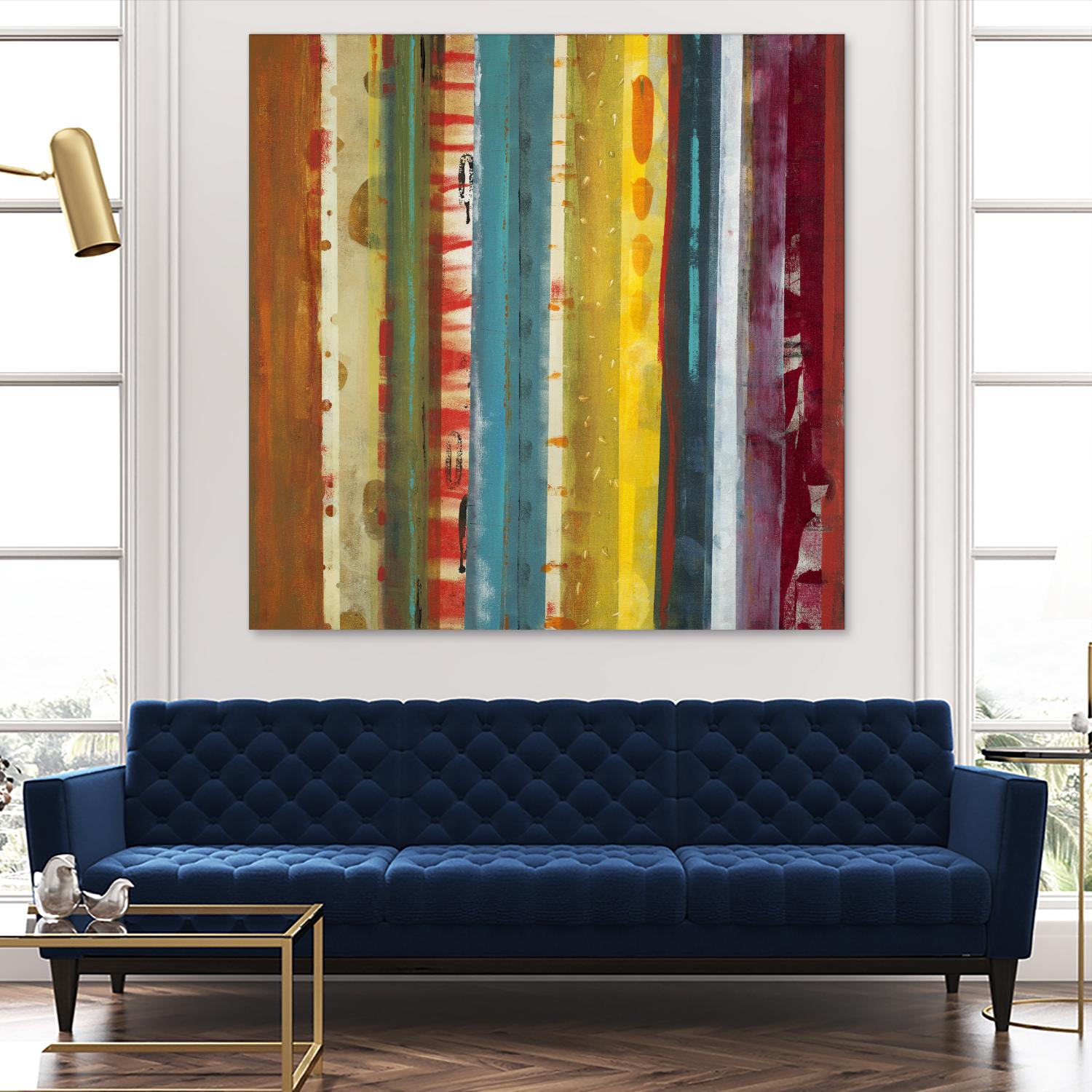 Bold Lanes by Lisa Ridgers on GIANT ART - yellow abstract