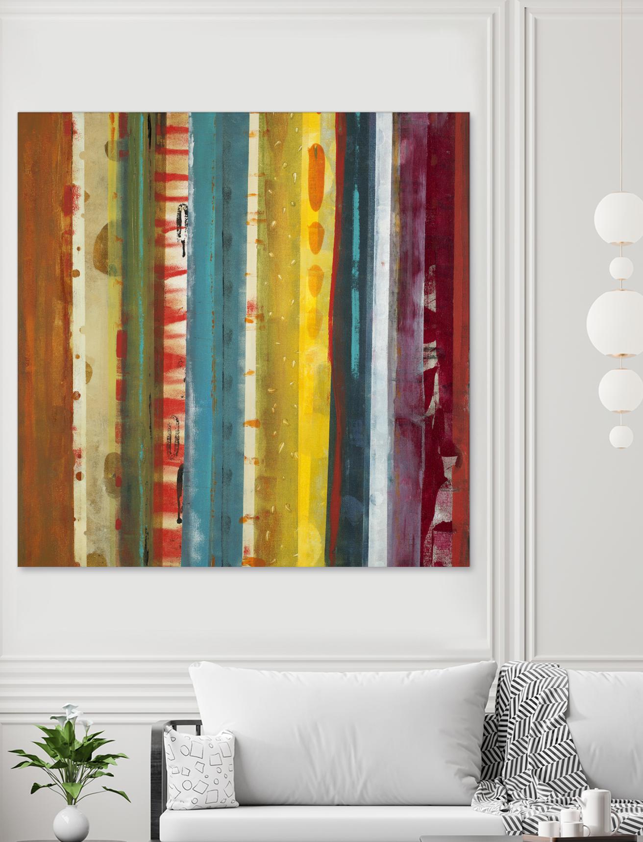 Bold Lanes by Lisa Ridgers on GIANT ART - yellow abstract