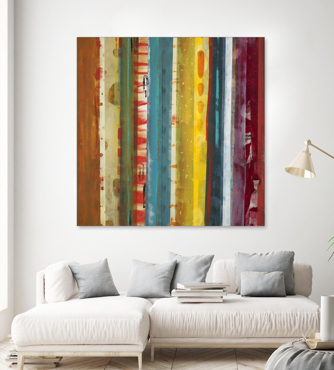 Bold Lanes by Lisa Ridgers on GIANT ART - yellow abstract