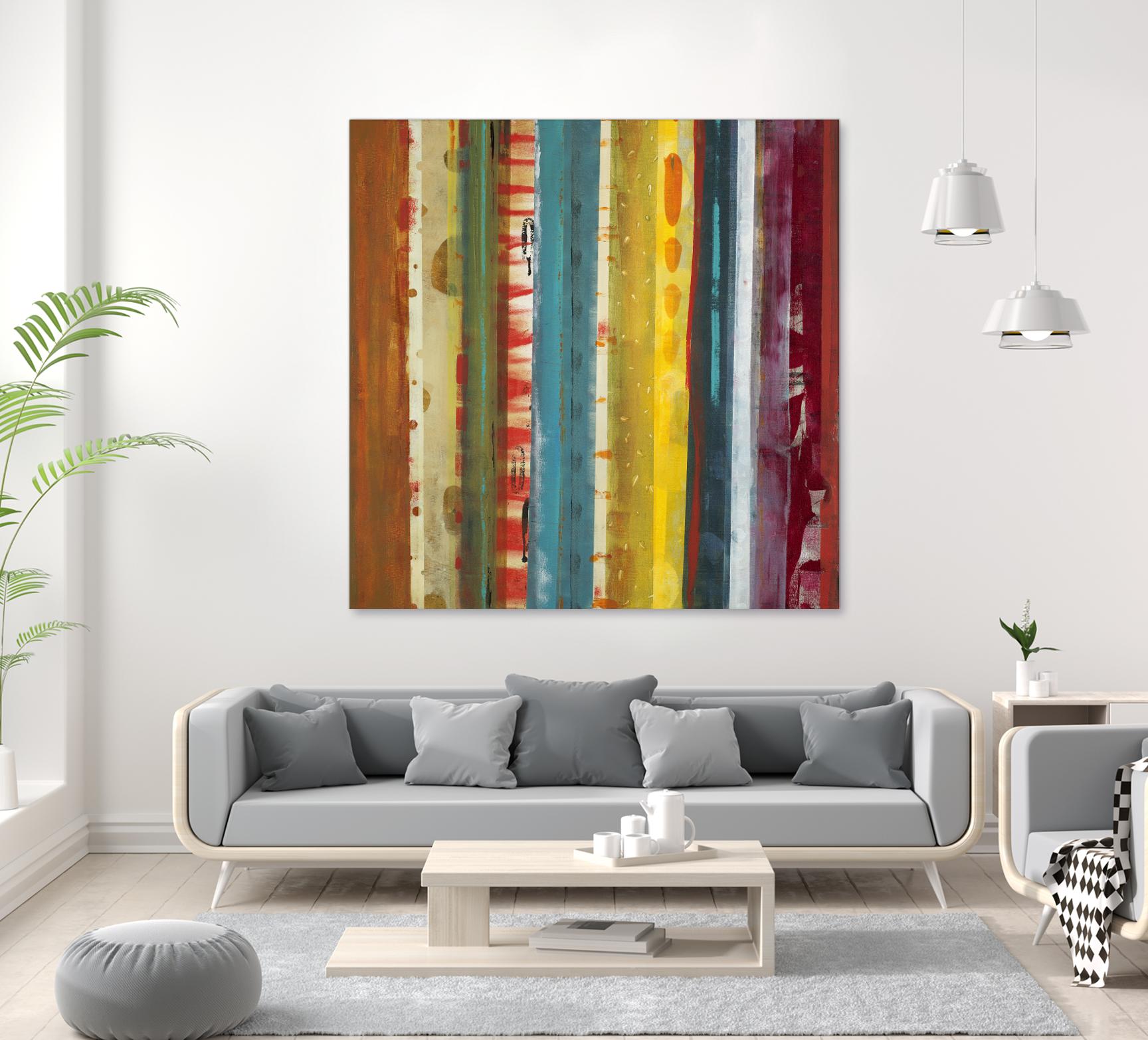 Bold Lanes by Lisa Ridgers on GIANT ART - yellow abstract