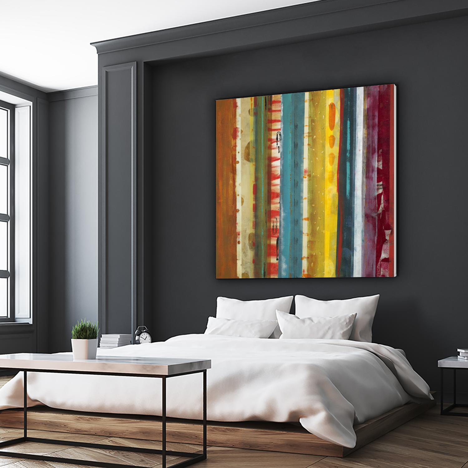 Bold Lanes by Lisa Ridgers on GIANT ART - yellow abstract