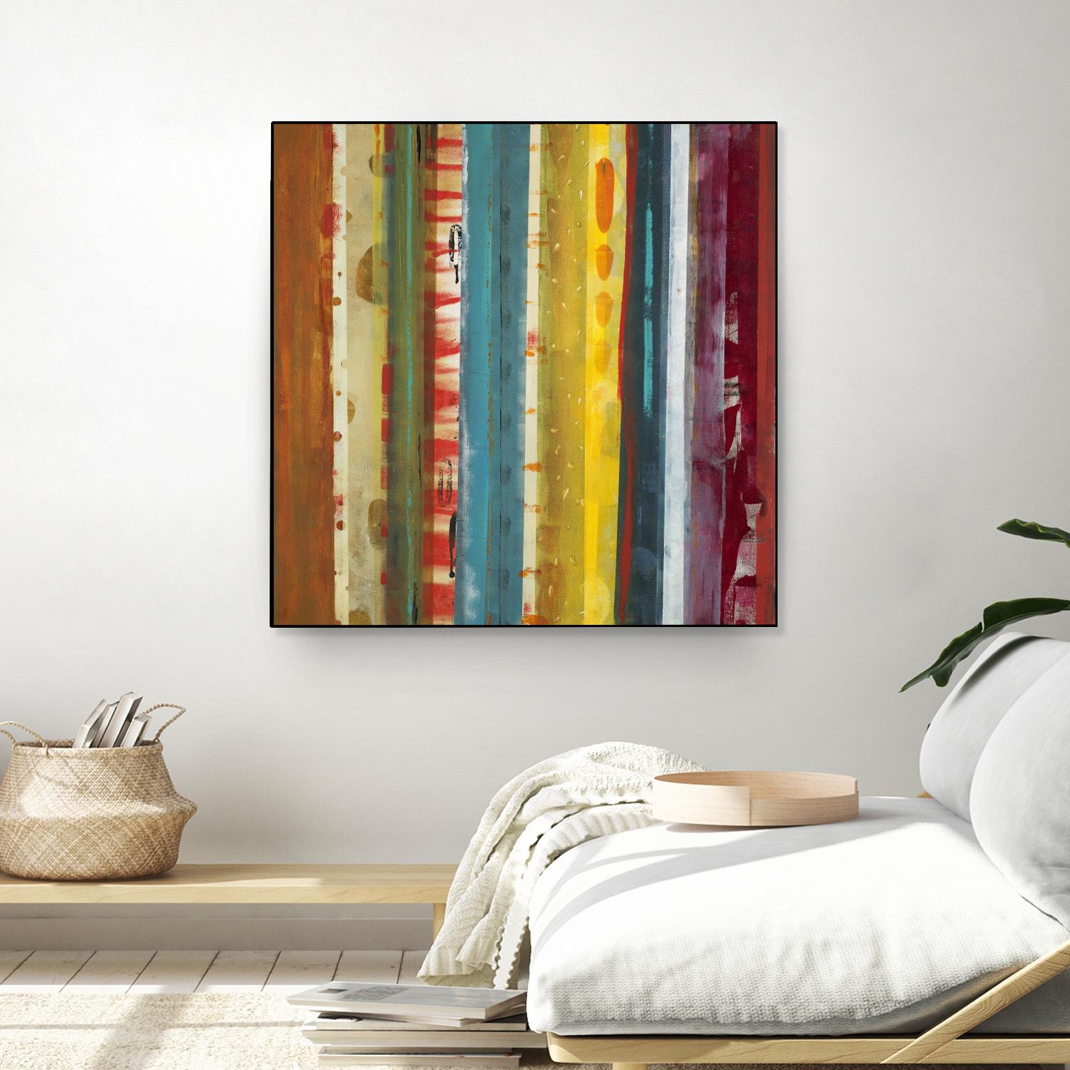 Bold Lanes by Lisa Ridgers on GIANT ART - yellow abstract