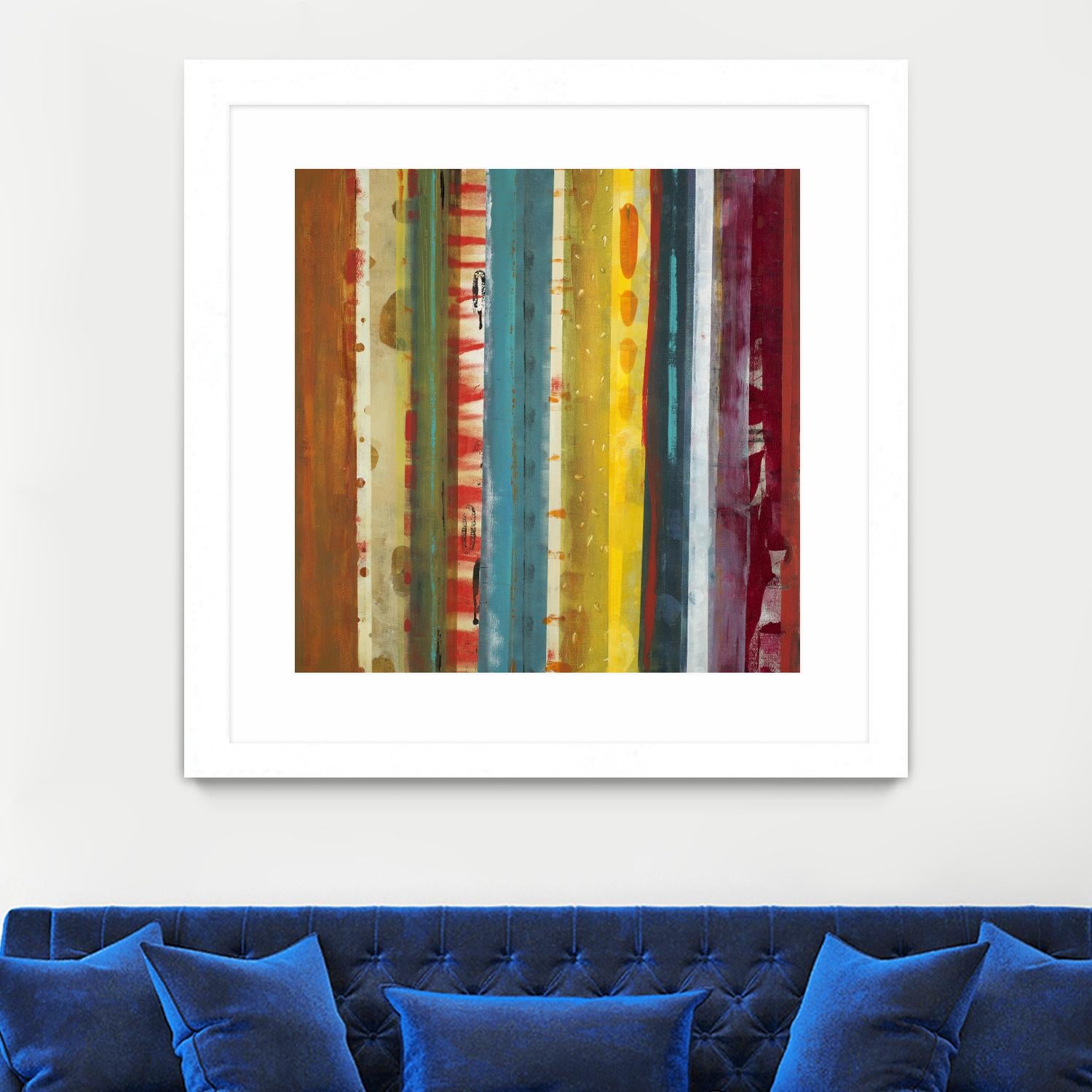 Bold Lanes by Lisa Ridgers on GIANT ART - yellow abstract