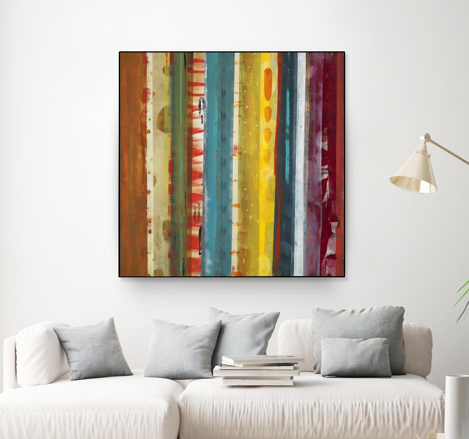 Bold Lanes by Lisa Ridgers on GIANT ART - yellow abstract