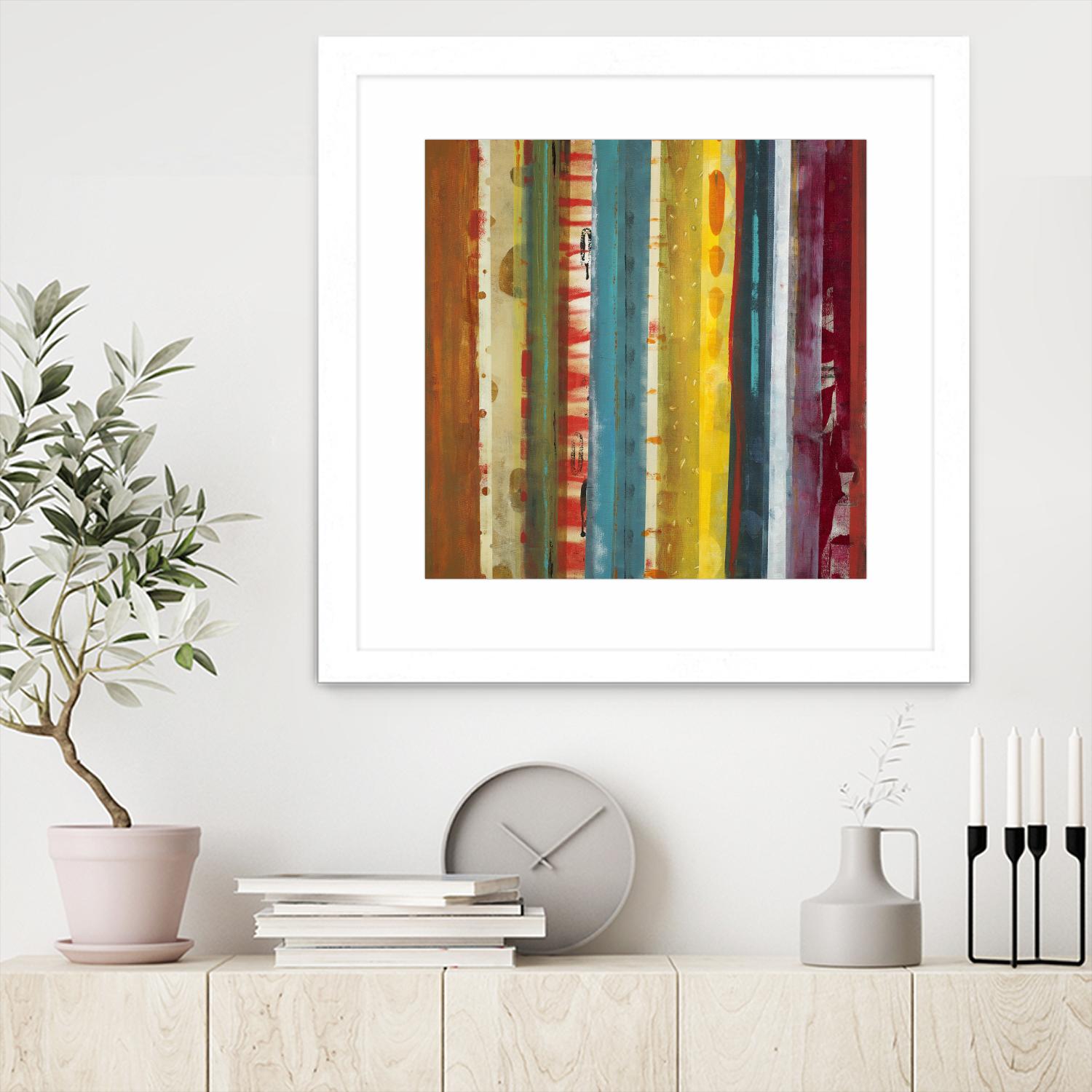 Bold Lanes by Lisa Ridgers on GIANT ART - yellow abstract