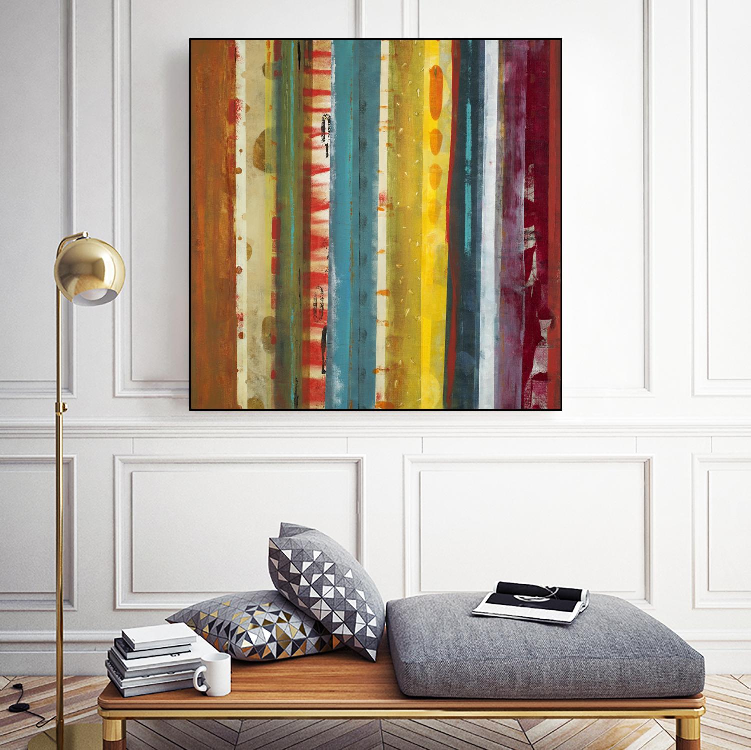 Bold Lanes by Lisa Ridgers on GIANT ART - yellow abstract