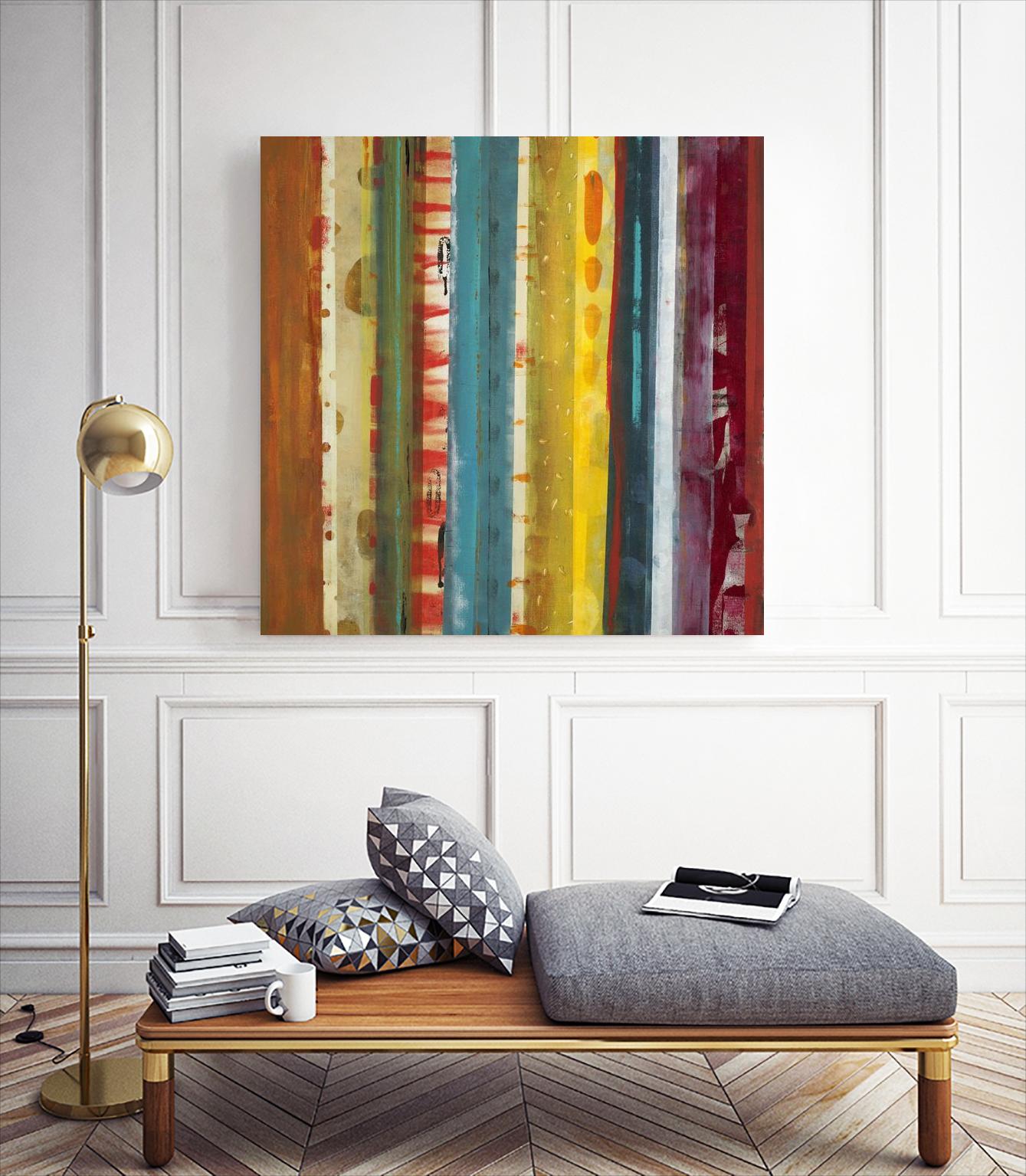 Bold Lanes by Lisa Ridgers on GIANT ART - yellow abstract