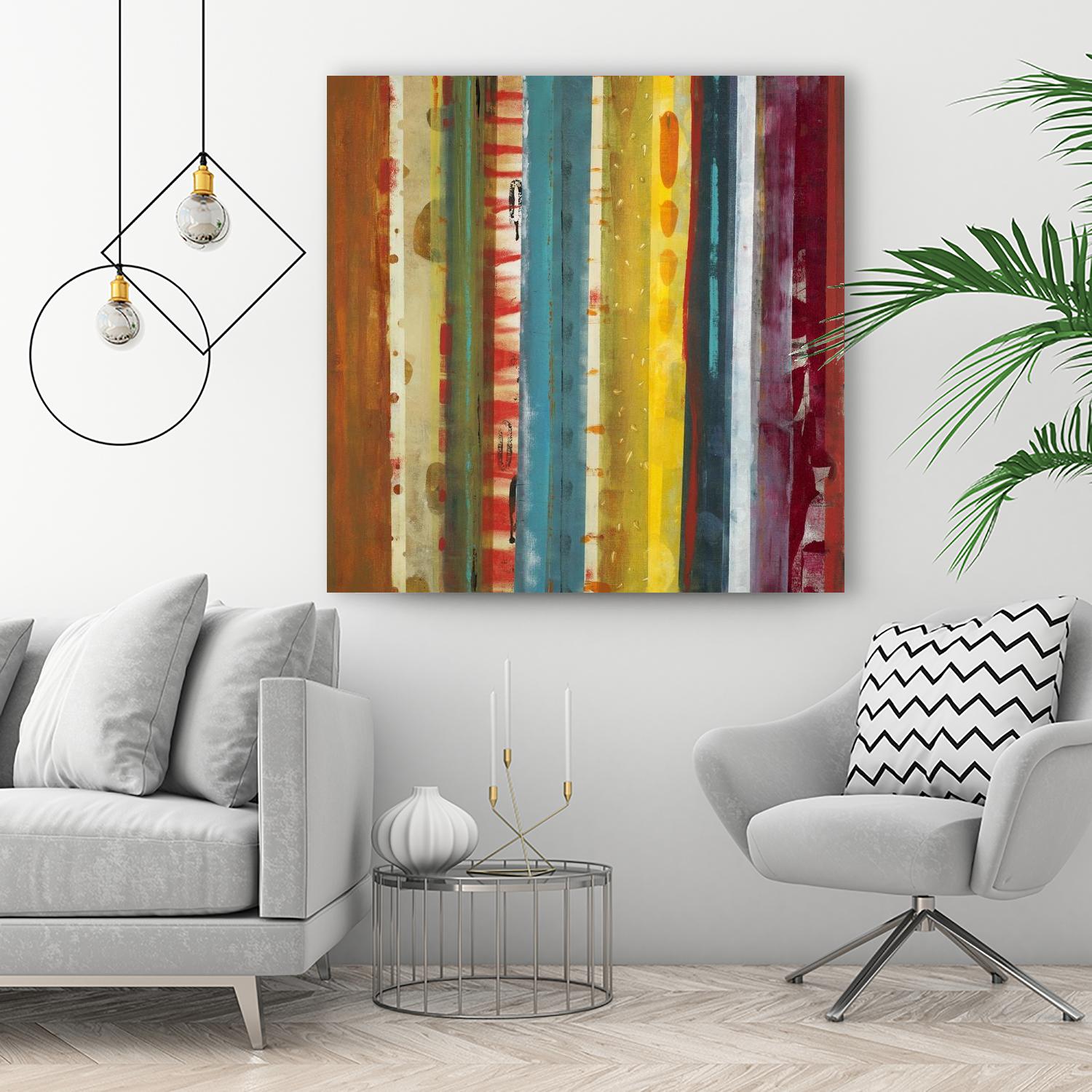 Bold Lanes by Lisa Ridgers on GIANT ART - yellow abstract