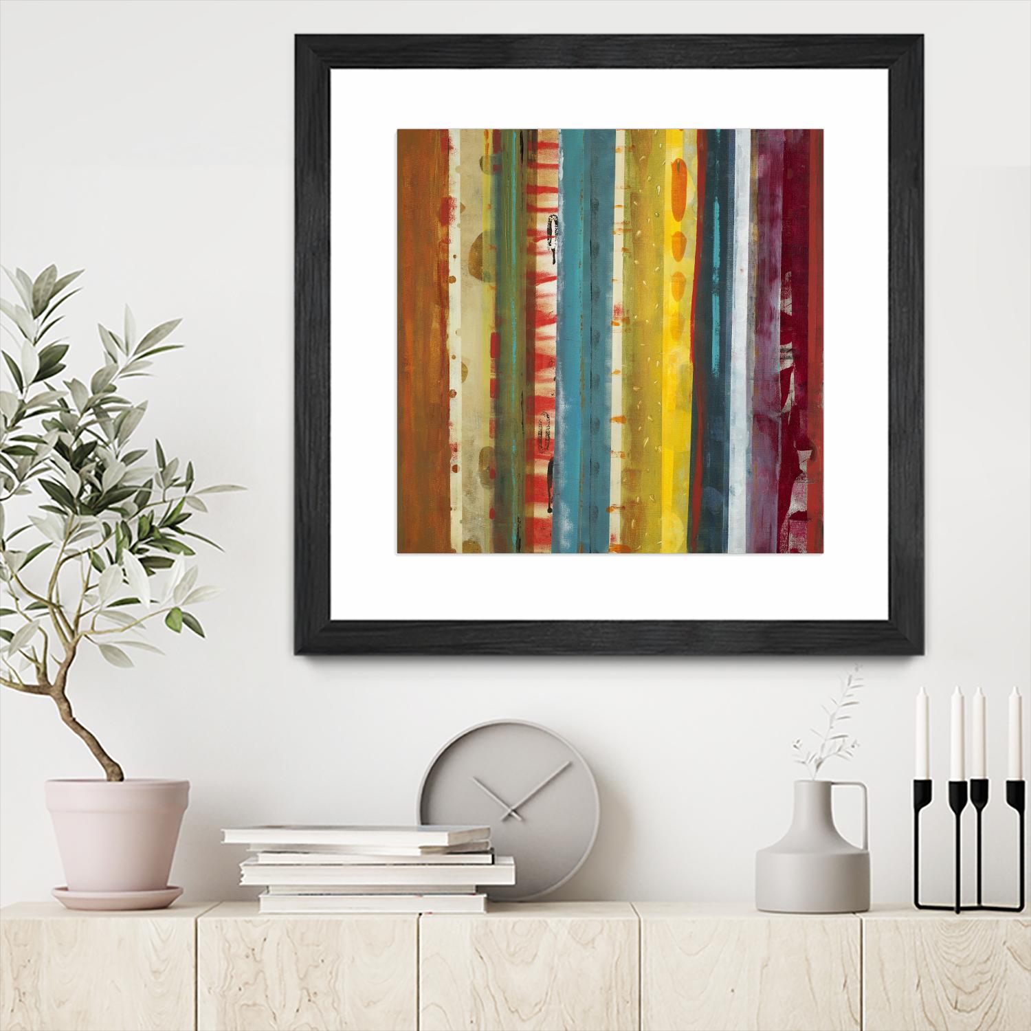 Bold Lanes by Lisa Ridgers on GIANT ART - yellow abstract