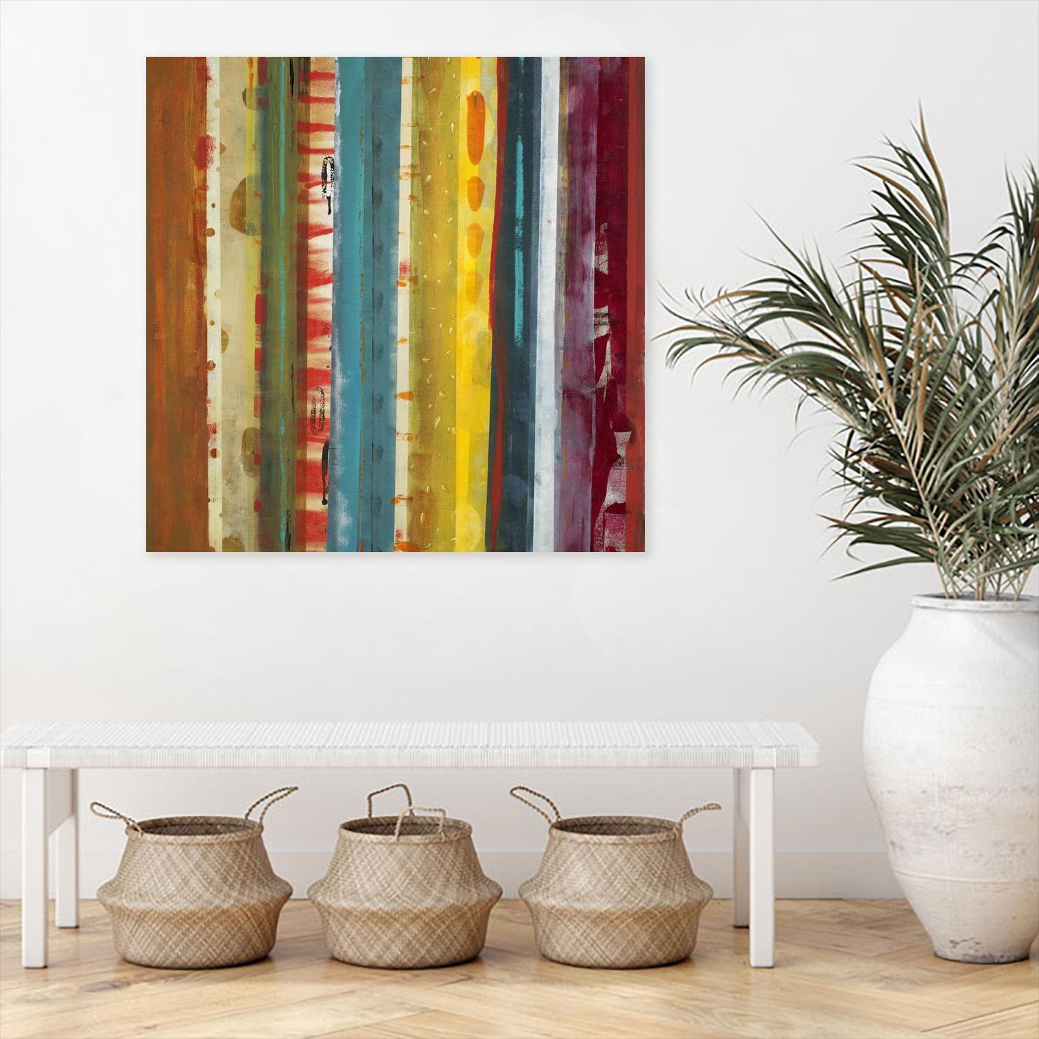 Bold Lanes by Lisa Ridgers on GIANT ART - yellow abstract