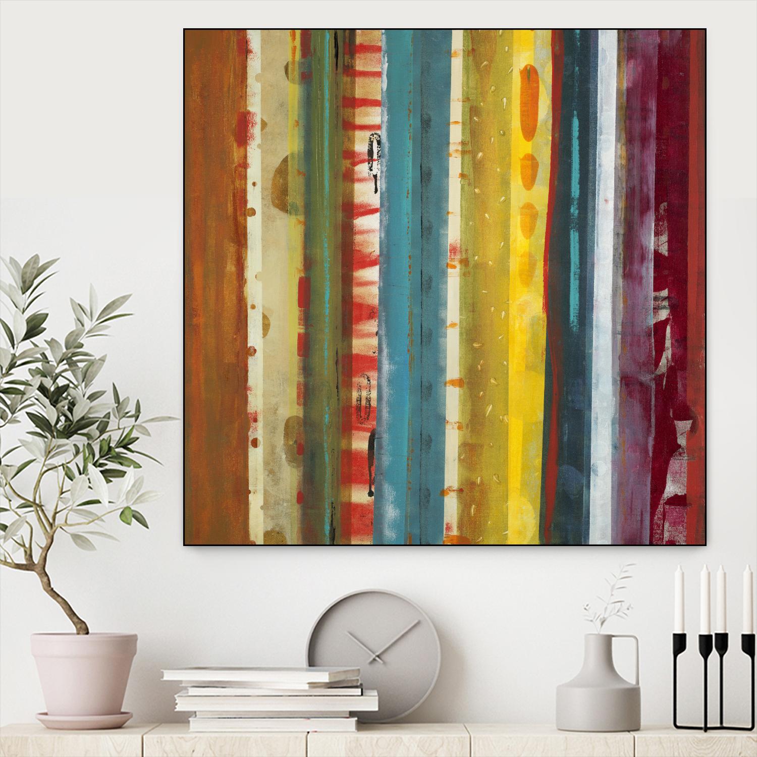 Bold Lanes by Lisa Ridgers on GIANT ART - yellow abstract