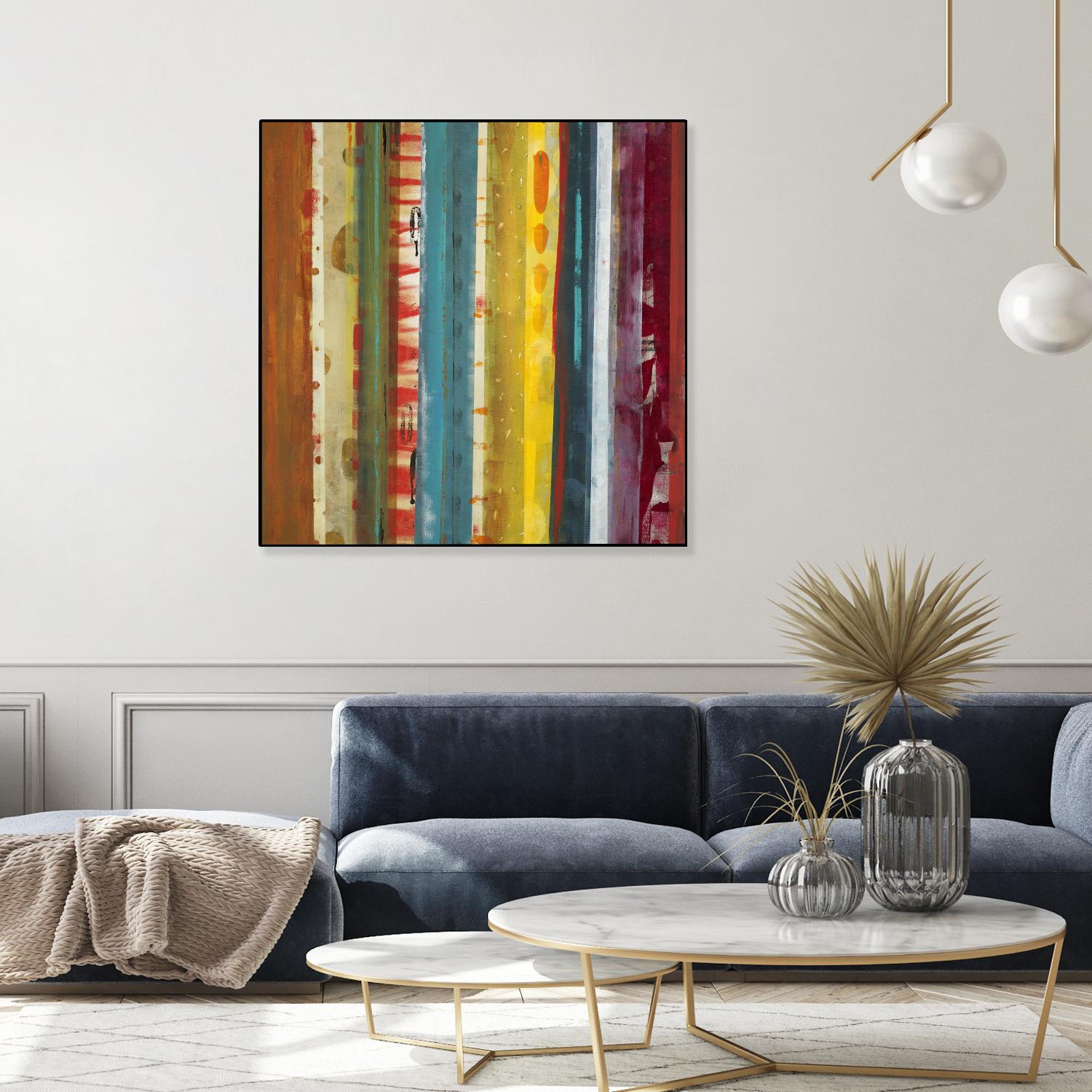 Bold Lanes by Lisa Ridgers on GIANT ART - yellow abstract