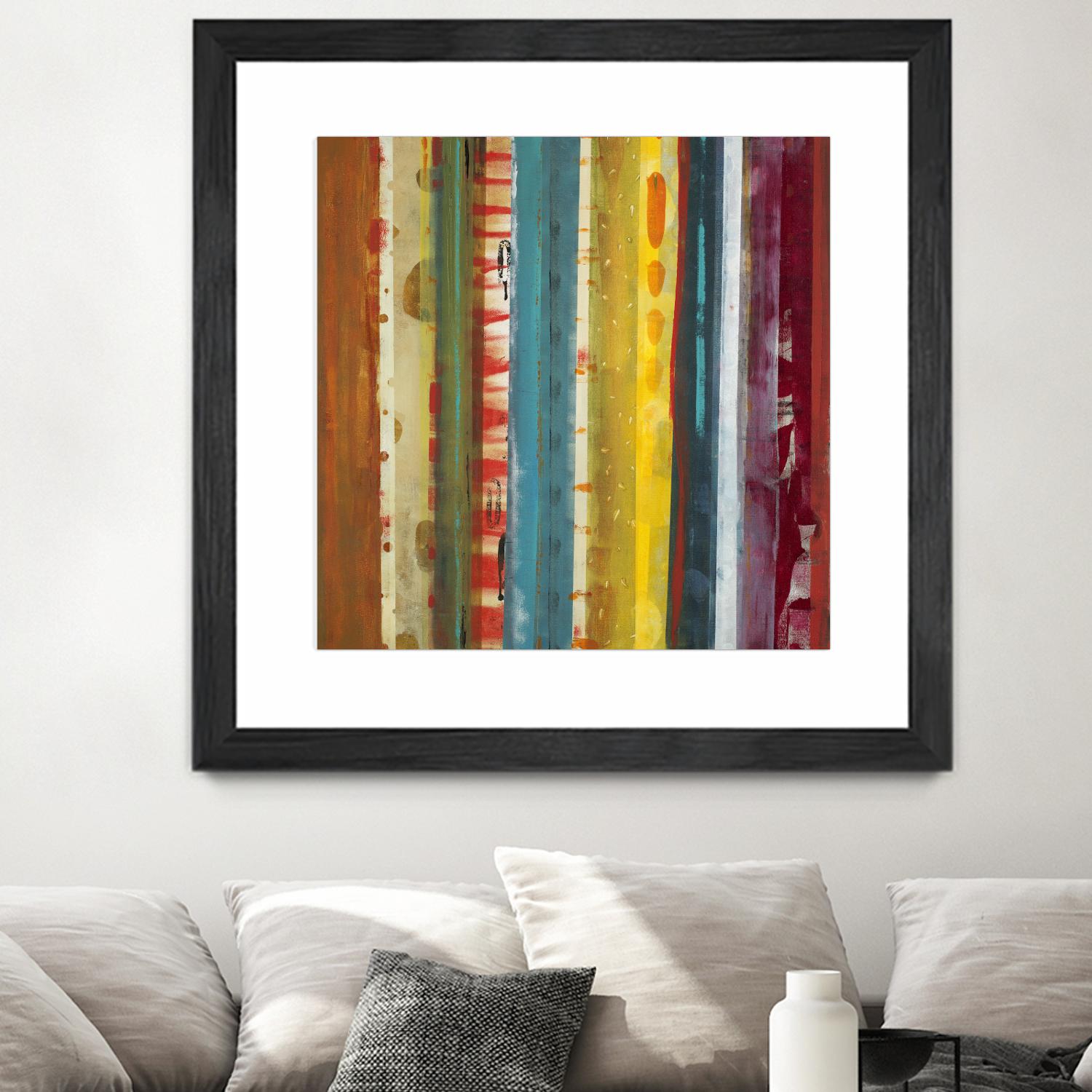 Bold Lanes by Lisa Ridgers on GIANT ART - yellow abstract