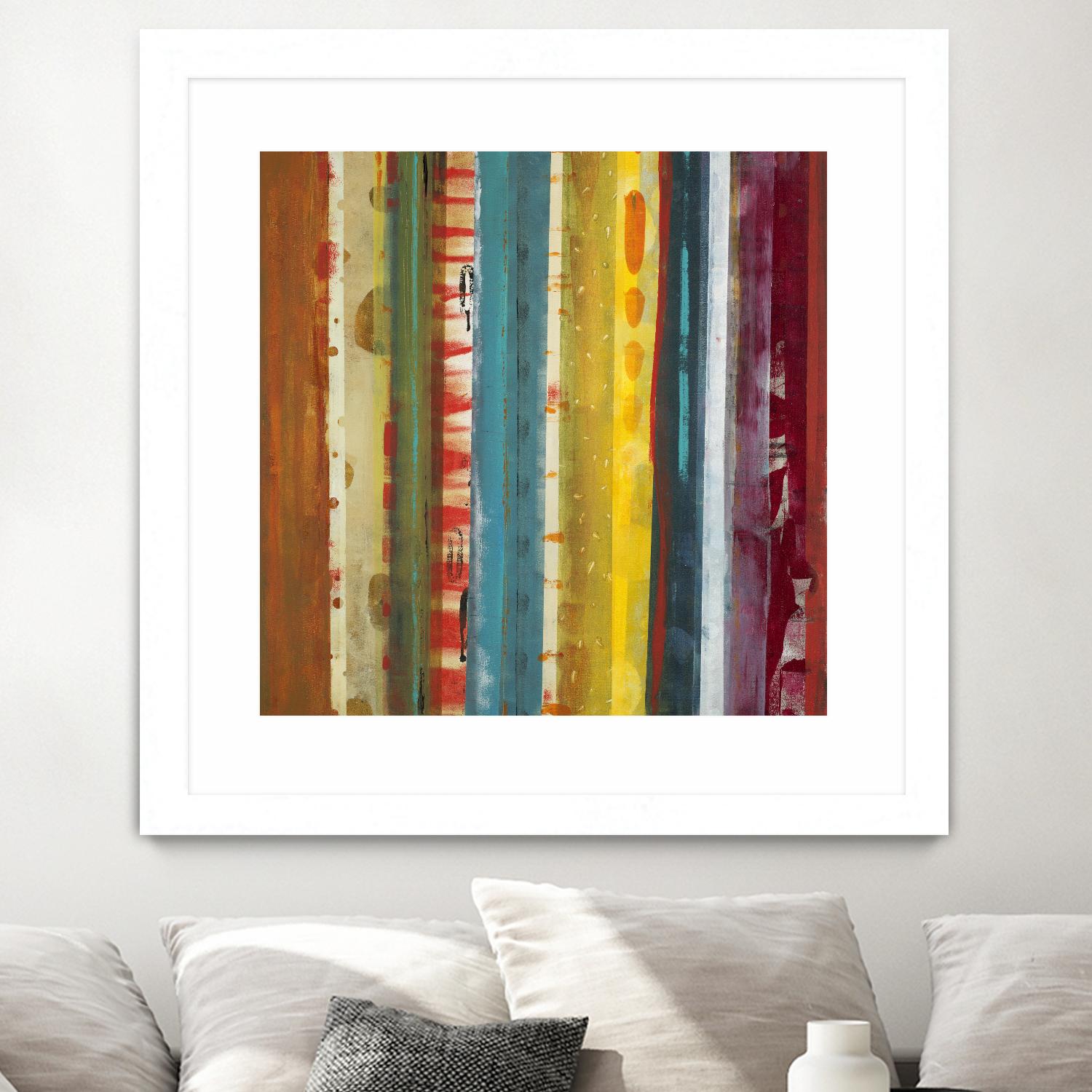 Bold Lanes by Lisa Ridgers on GIANT ART - yellow abstract