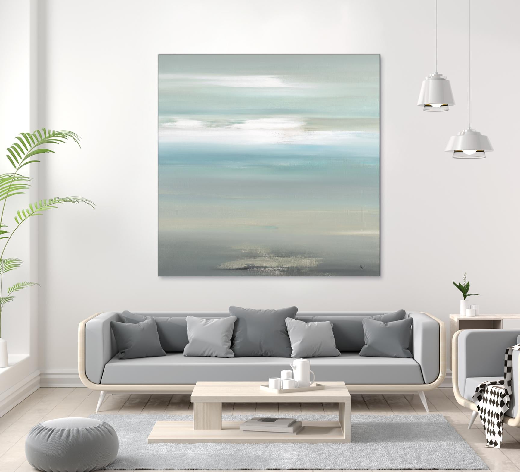 A Day By The Water by Lisa Ridgers on GIANT ART - grey abstract