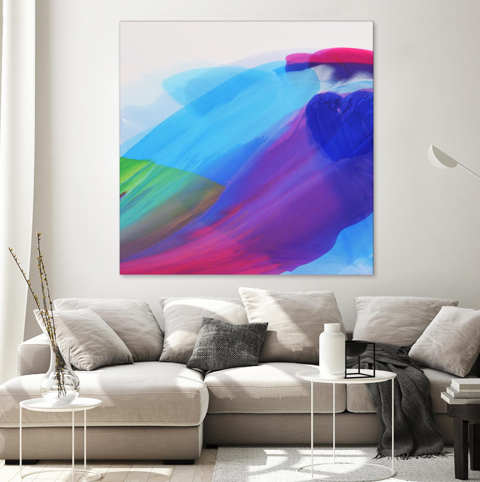 Spiritual Journey I by Linda Stelling on GIANT ART - blues, purples fluid abstracts