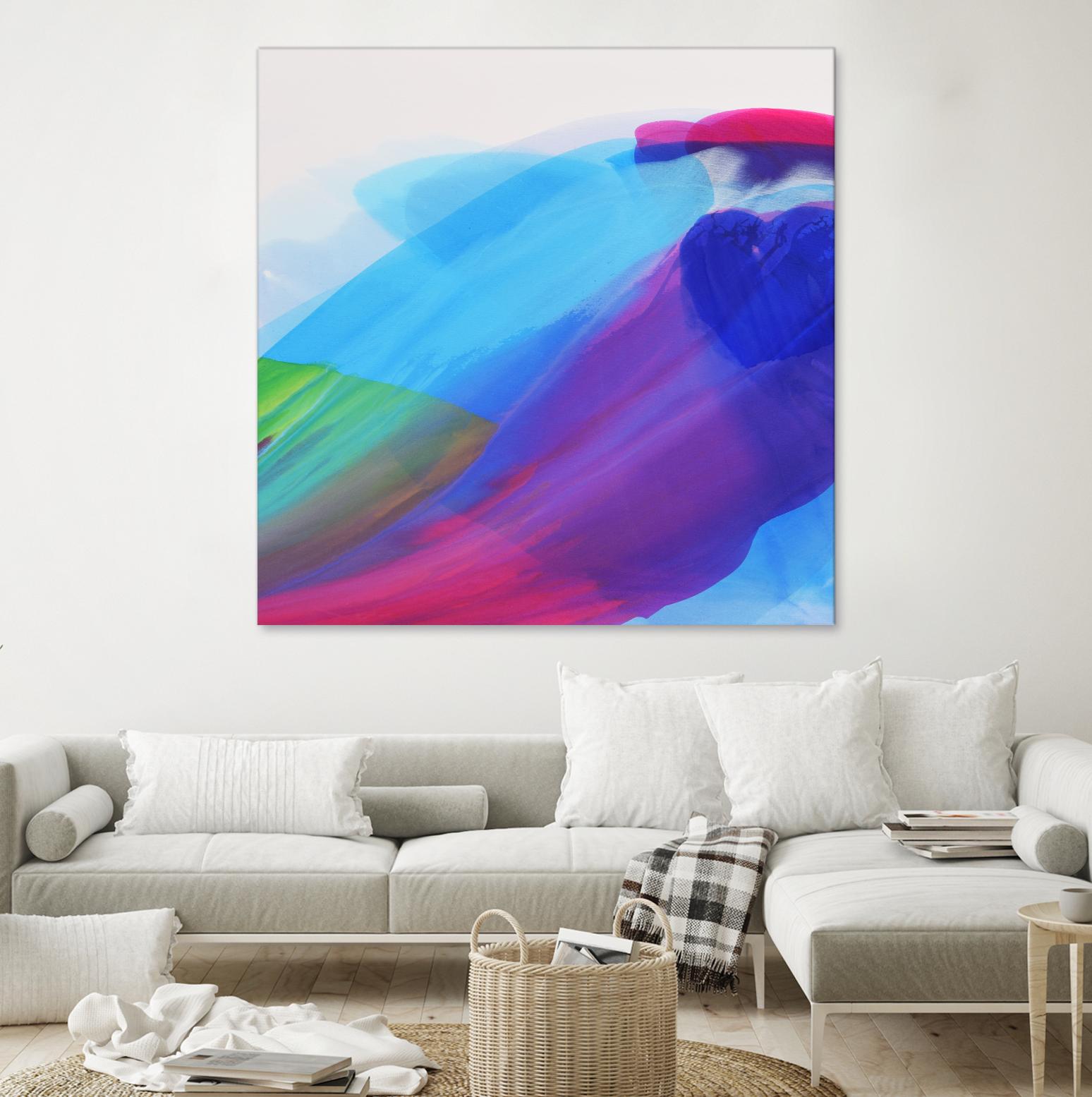 Spiritual Journey I by Linda Stelling on GIANT ART - blues, purples fluid abstracts