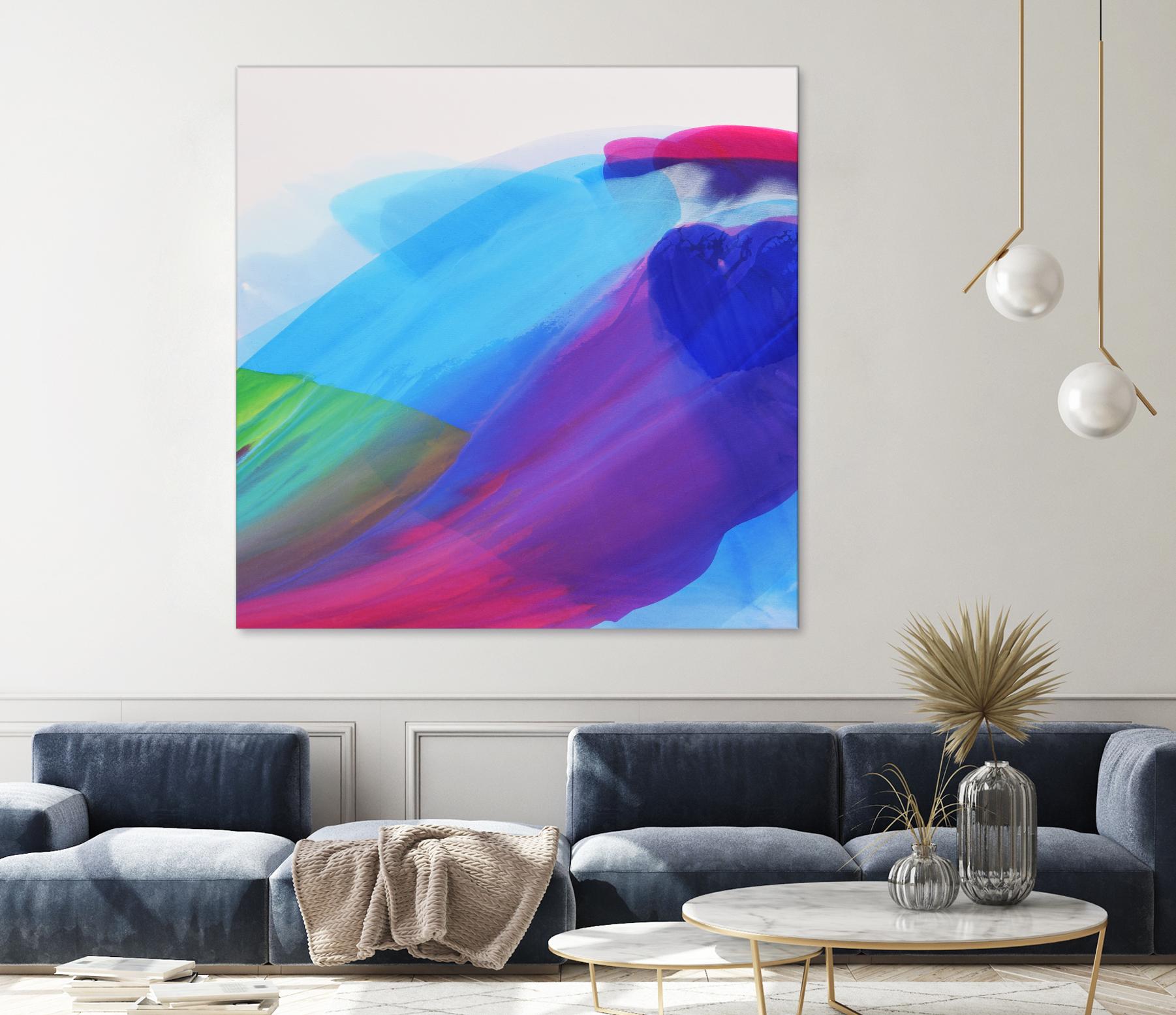 Spiritual Journey I by Linda Stelling on GIANT ART - blues, purples fluid abstracts