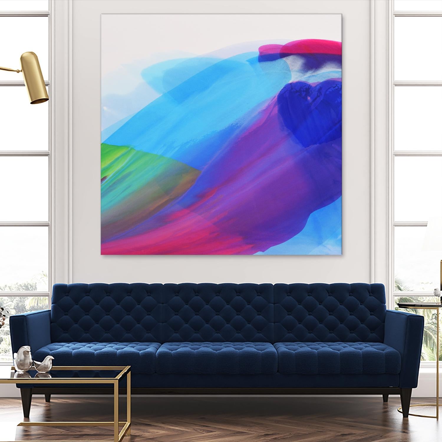 Spiritual Journey I by Linda Stelling on GIANT ART - blues, purples fluid abstracts