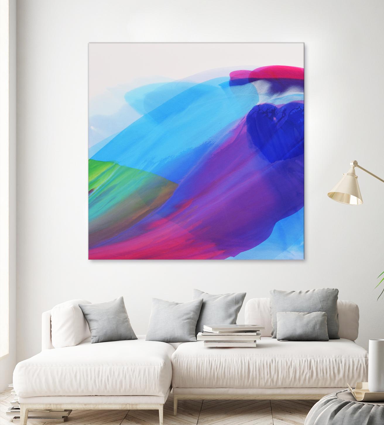 Spiritual Journey I by Linda Stelling on GIANT ART - blues, purples fluid abstracts