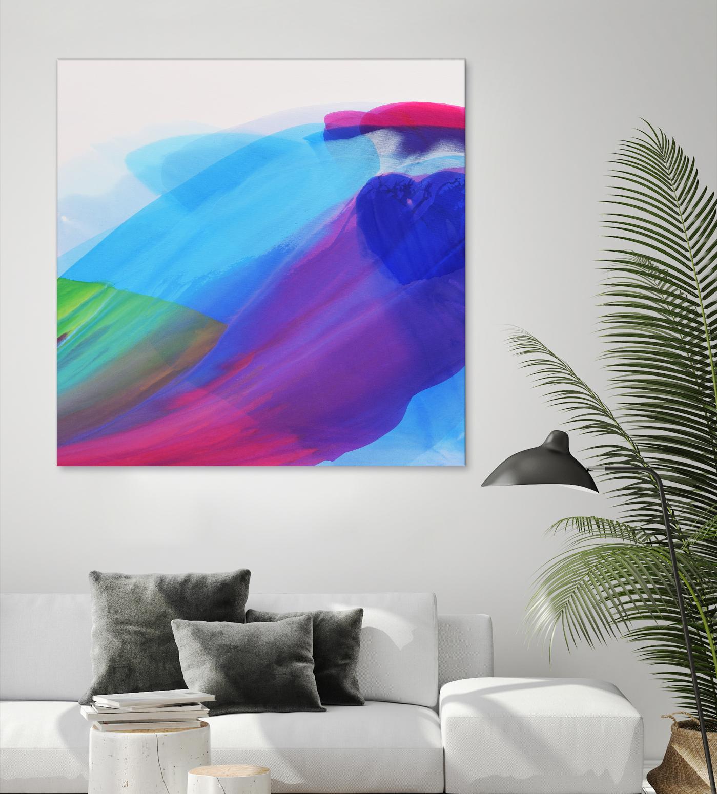 Spiritual Journey I by Linda Stelling on GIANT ART - blues, purples fluid abstracts