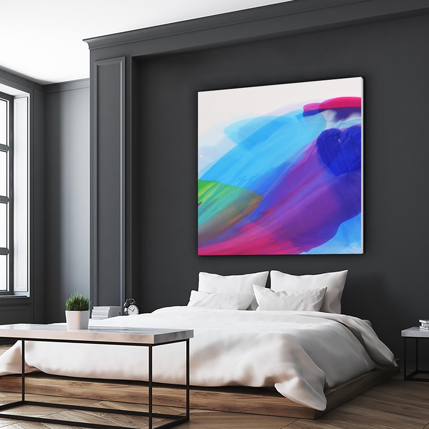 Spiritual Journey I by Linda Stelling on GIANT ART - blues, purples fluid abstracts