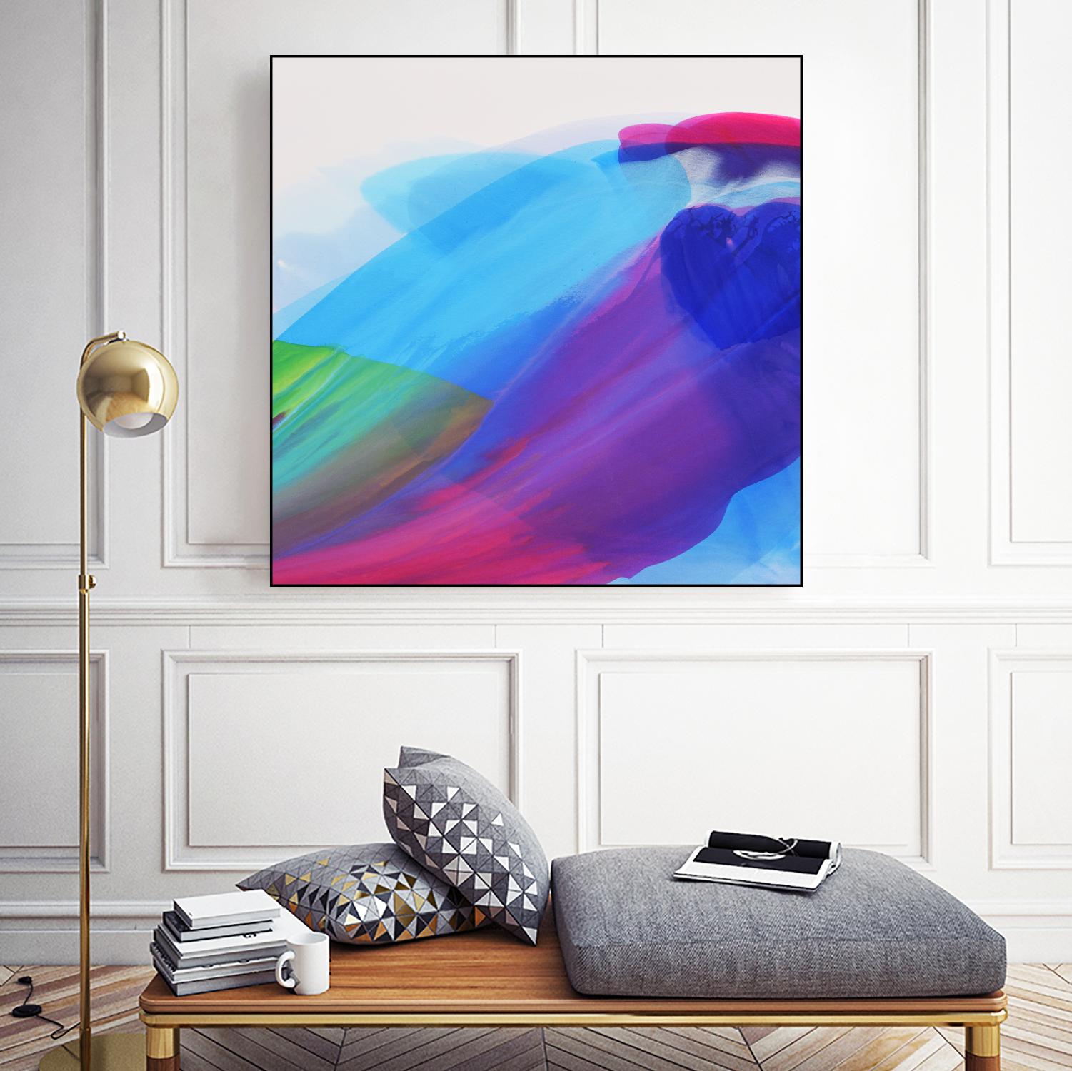 Spiritual Journey I by Linda Stelling on GIANT ART - blues, purples fluid abstracts